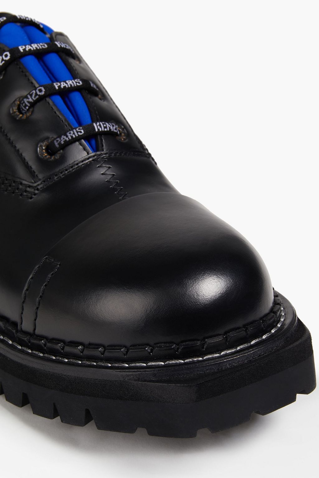 KENZO Scuba-trimmed leather brogues