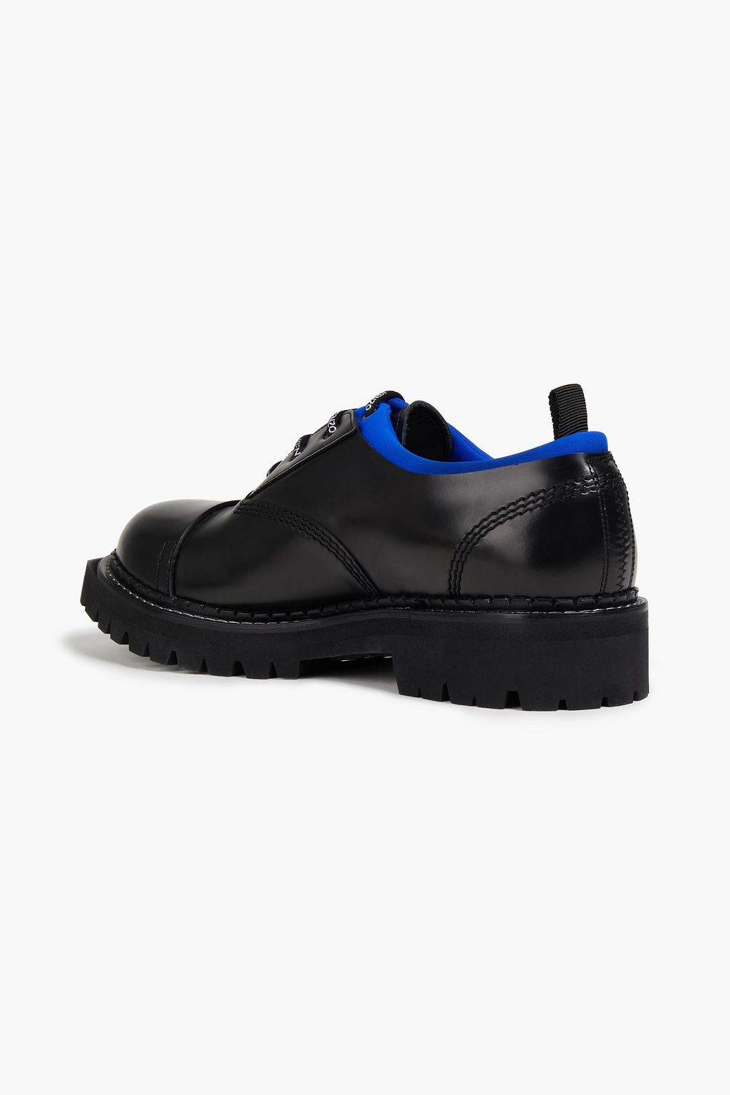 KENZO Scuba-trimmed leather brogues