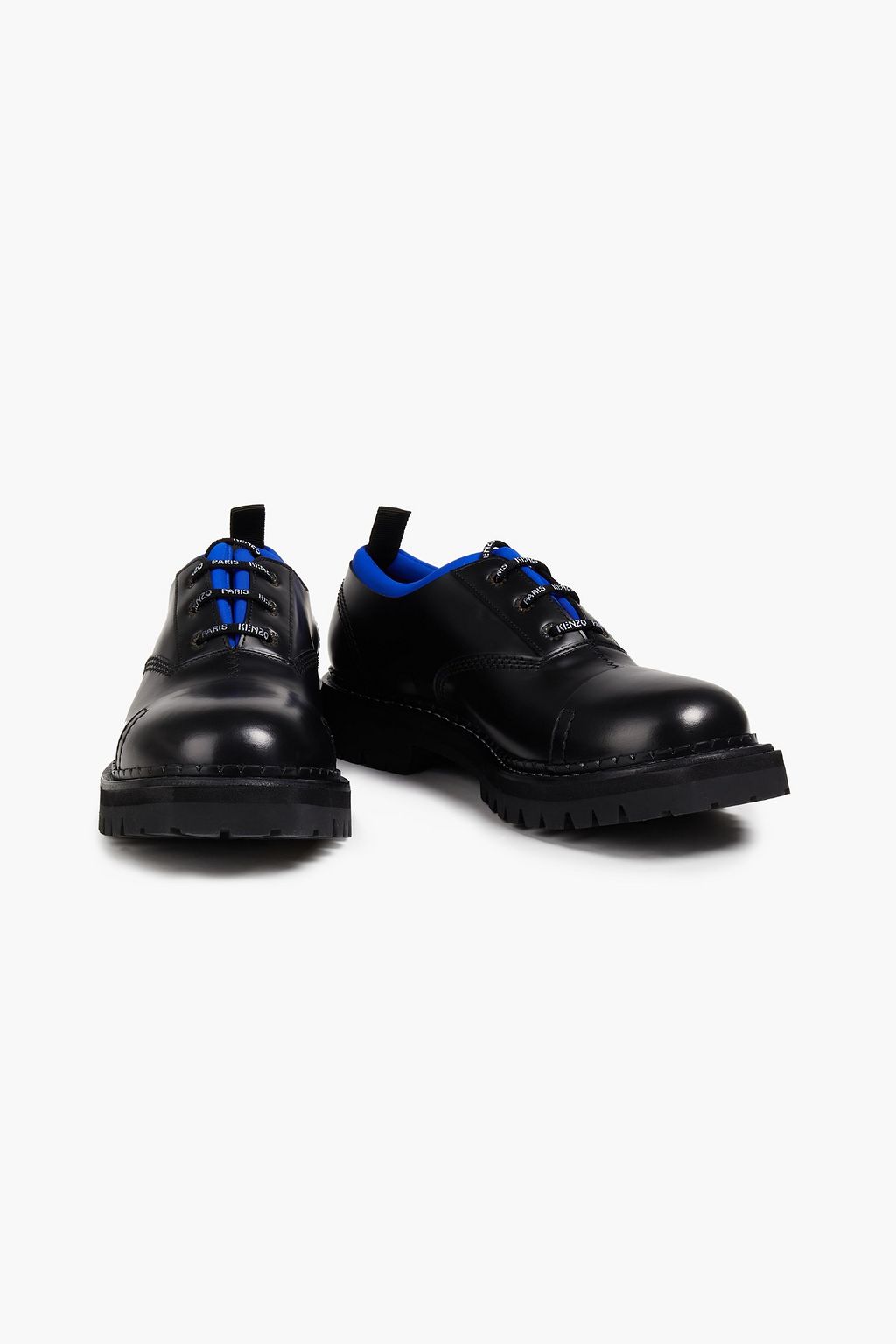KENZO Scuba-trimmed leather brogues
