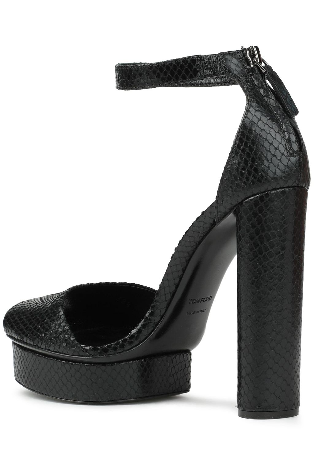 TOM FORD Snake-effect leather platform sandals