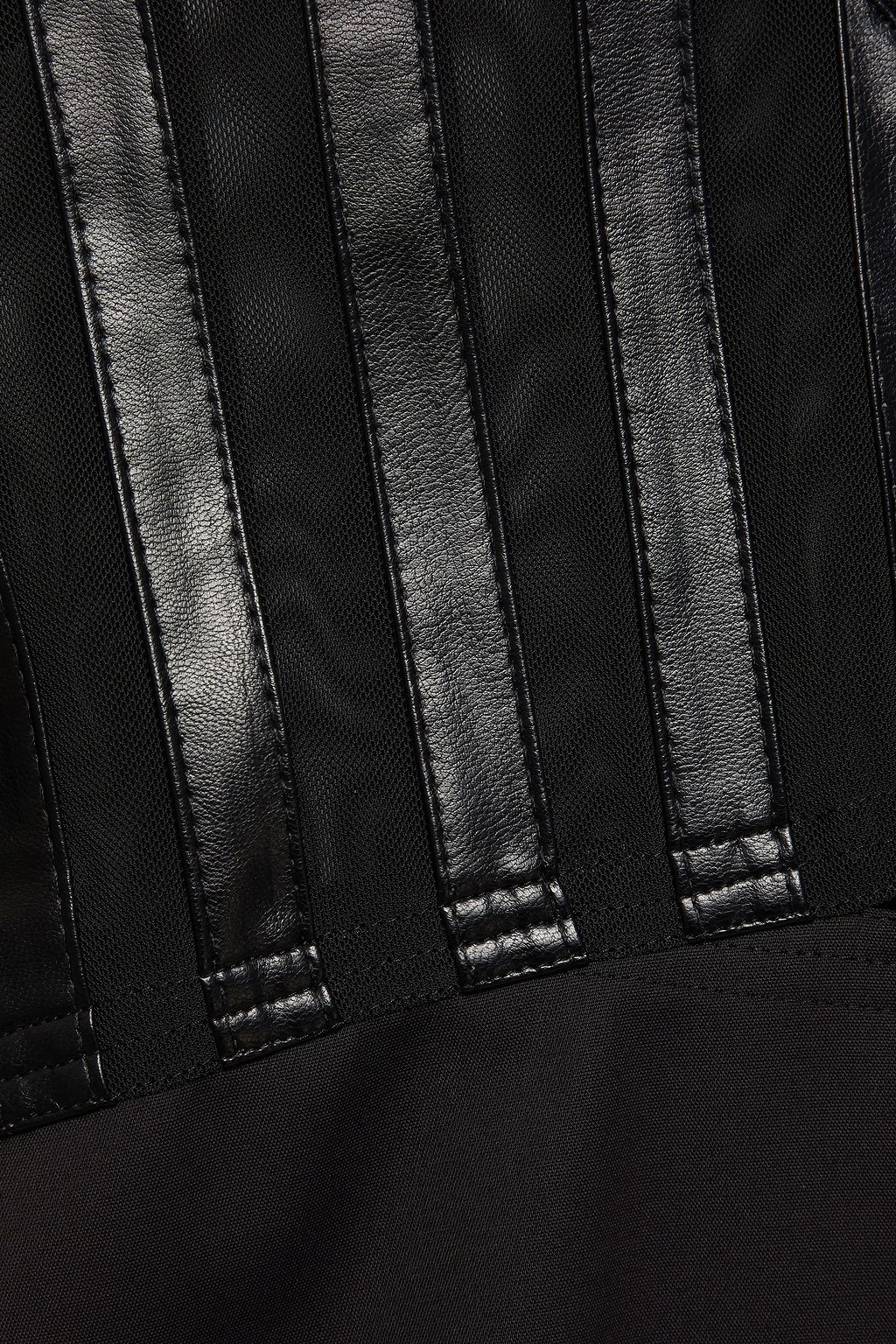 JUST CAVALLI Paneled cutout coated tulle and cotton-blend tech-jersey mini dress