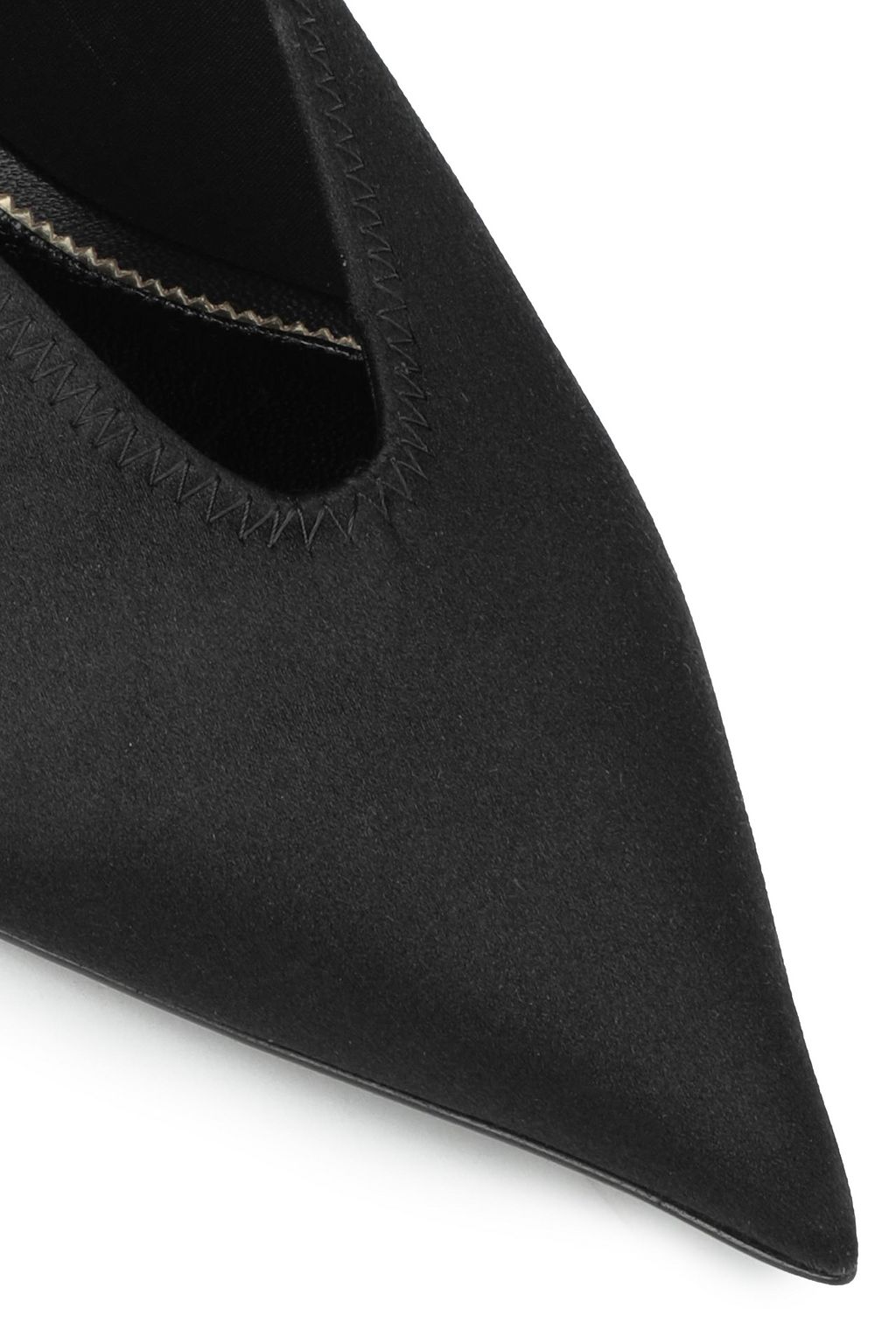 TOM FORD Leather-trimmed satin slingback pumps