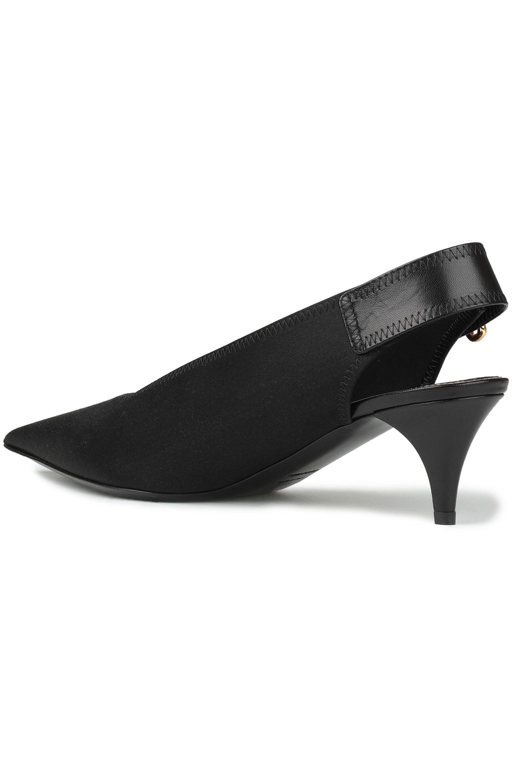 TOM FORD Leather-trimmed satin slingback pumps
