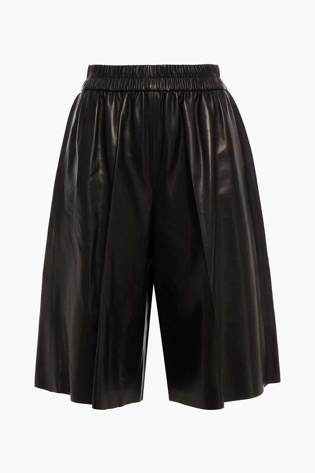 Black Gathered leather shorts | Sale up 