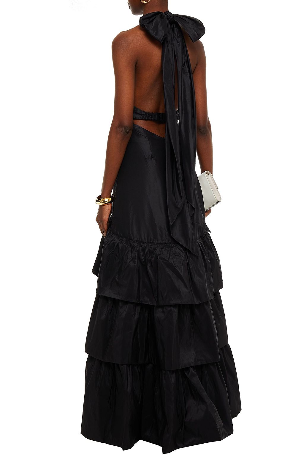 JOHANNA ORTIZ Tiered silk-blend taffeta gown