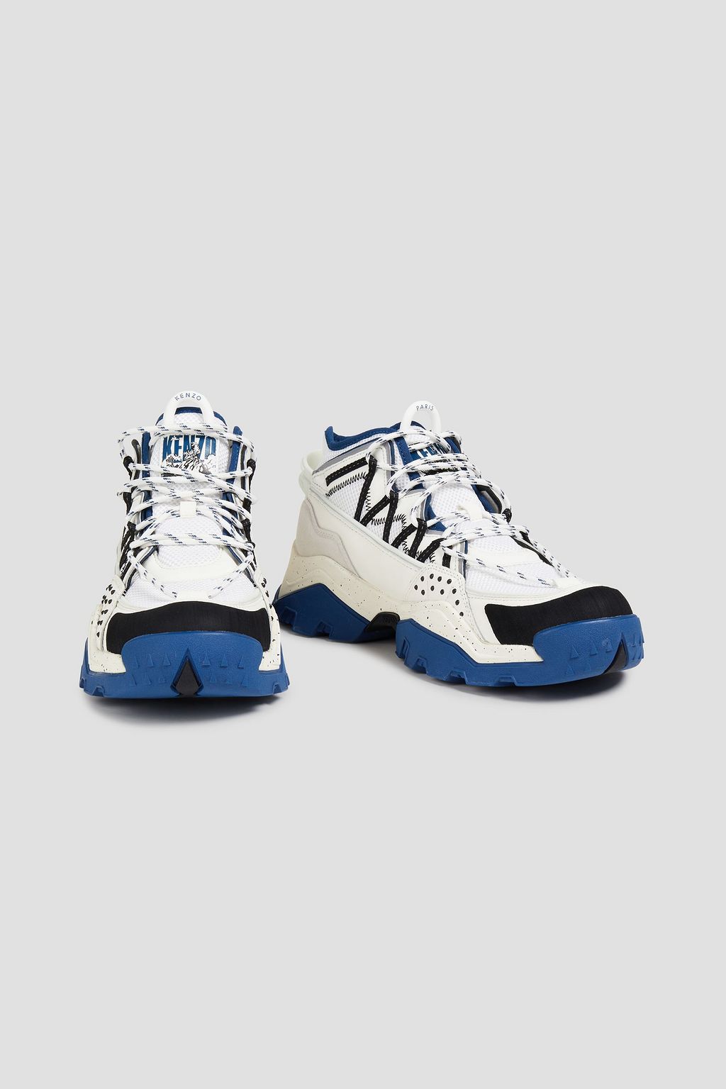 KENZO メッシュパネル スエード&レザー ハイカットスニーカー