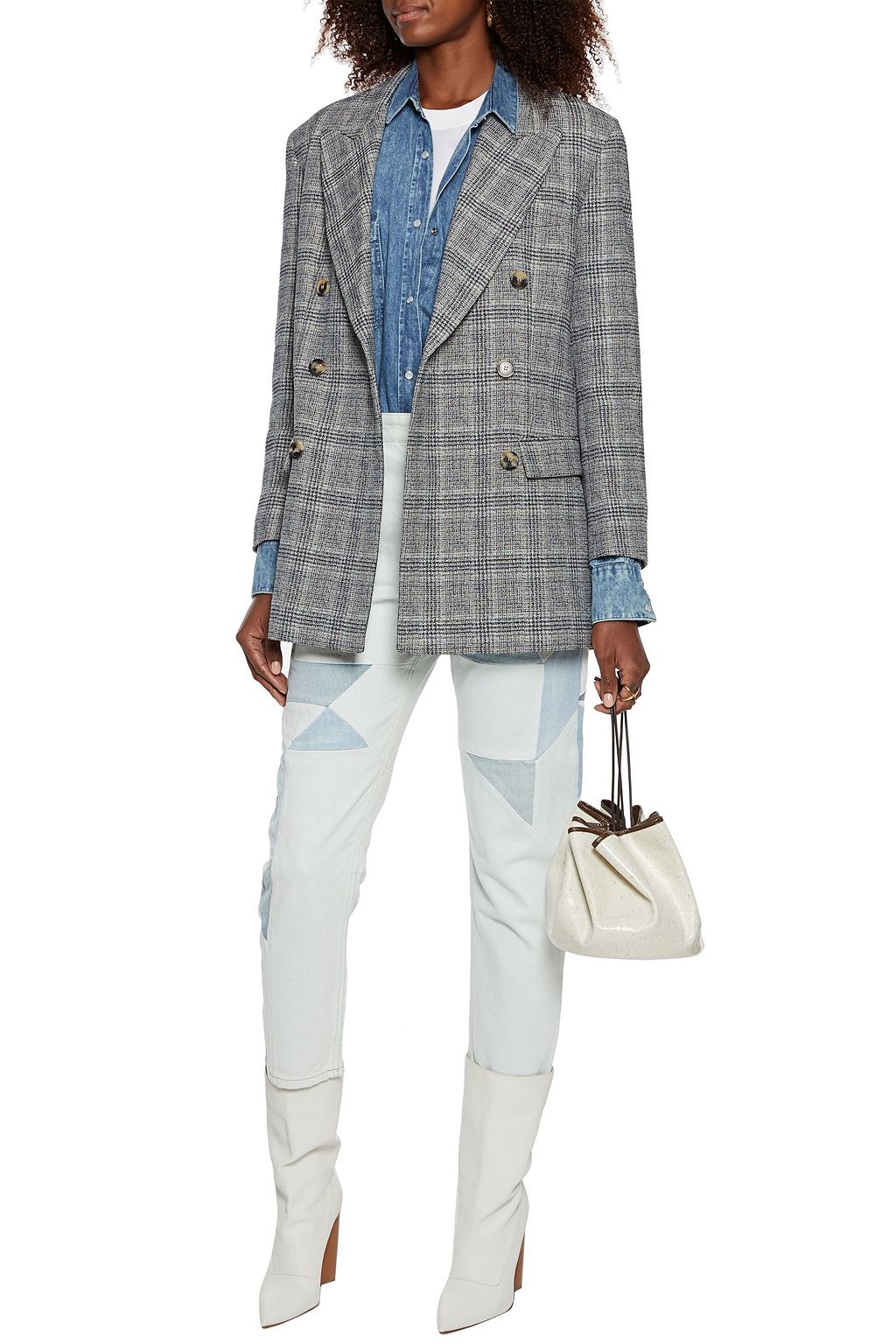 ISABEL MARANT Telis double-breasted Prince of Wales checked tweed blazer