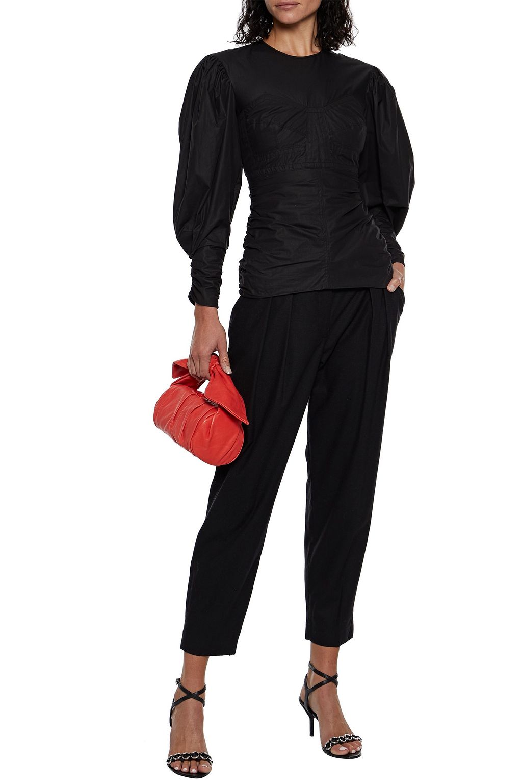 ISABEL MARANT Maya ruched cotton-poplin top