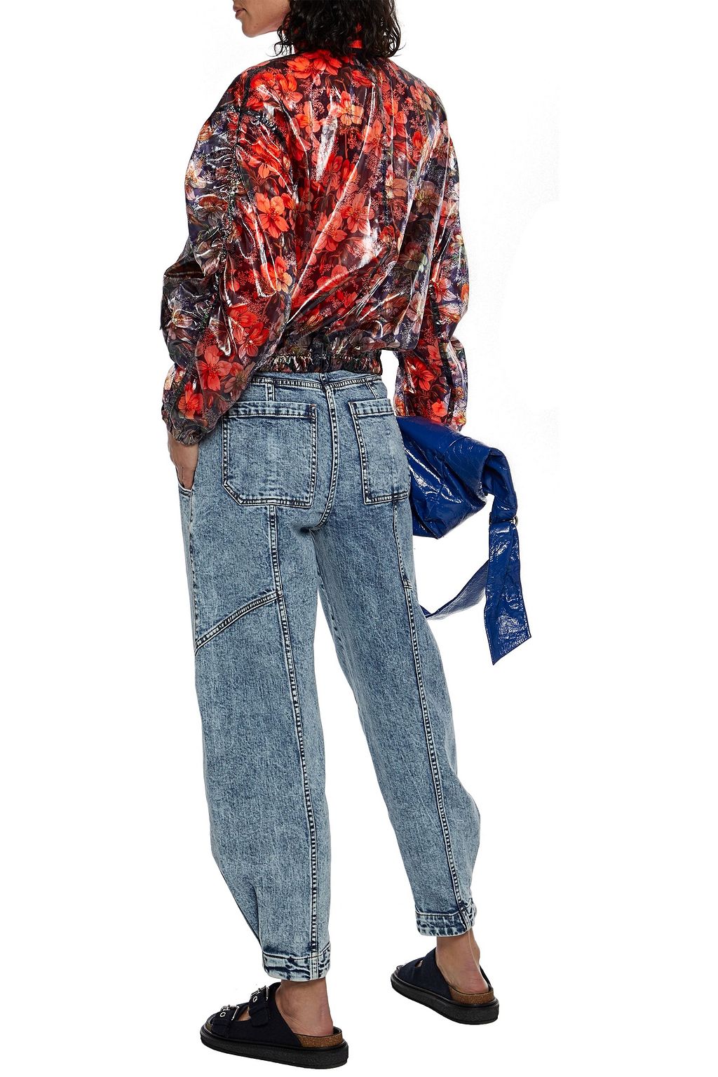 ISABEL MARANT Ophia ruched floral-print shell bomber jacket