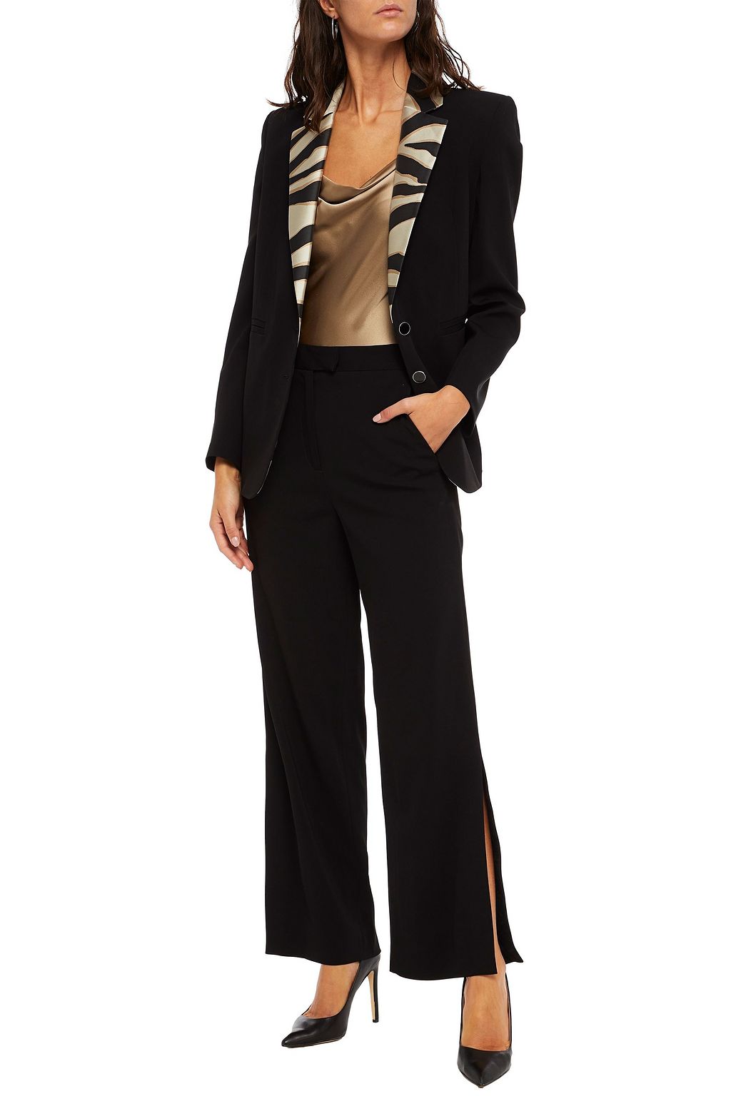 JUST CAVALLI Crepe wide-leg pants