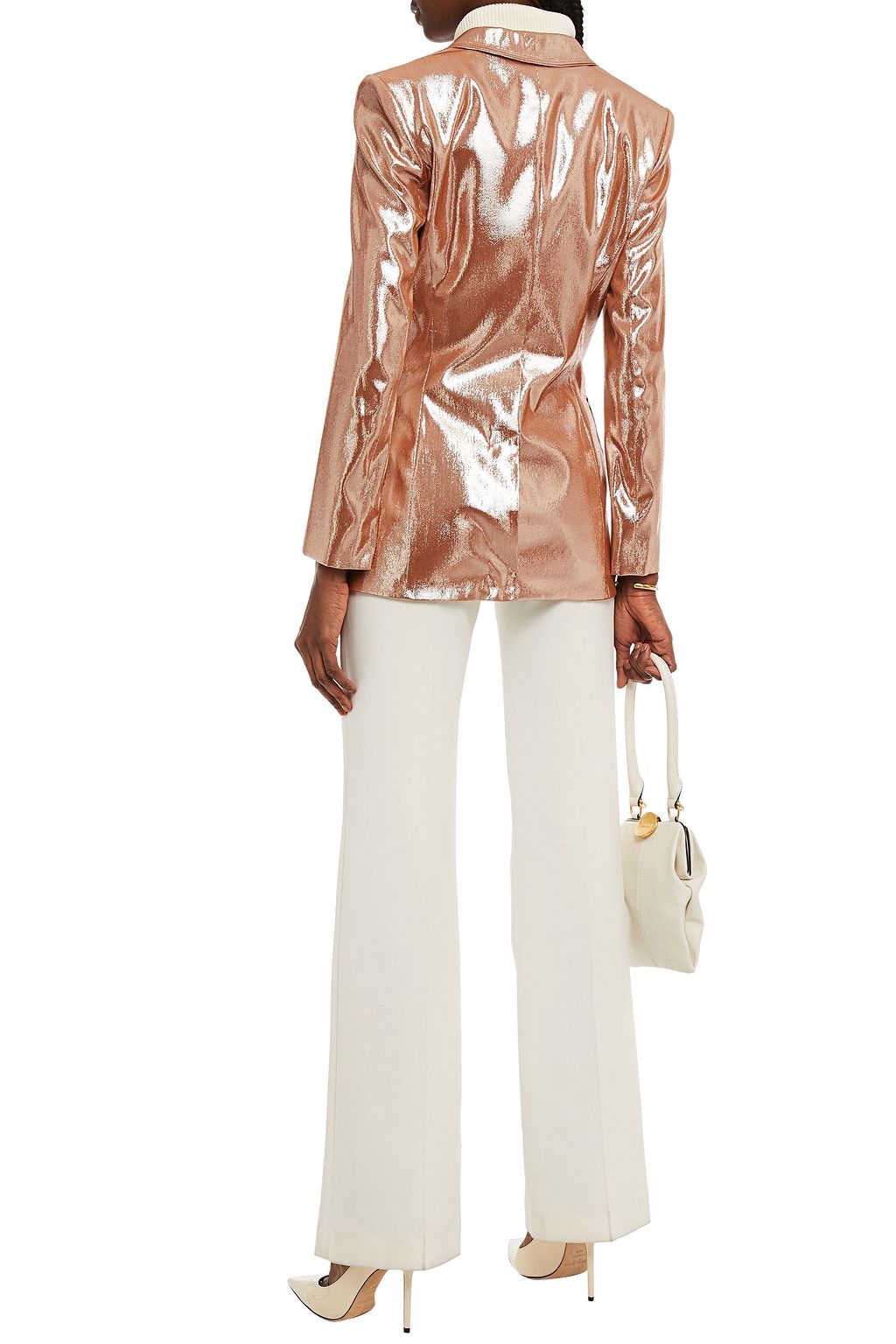 ROLAND MOURET Talbot silk-blend lamé blazer