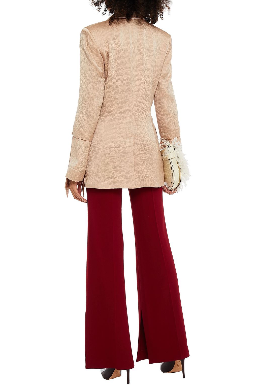 ROLAND MOURET Karon double-breasted hammered silk-satin blazer
