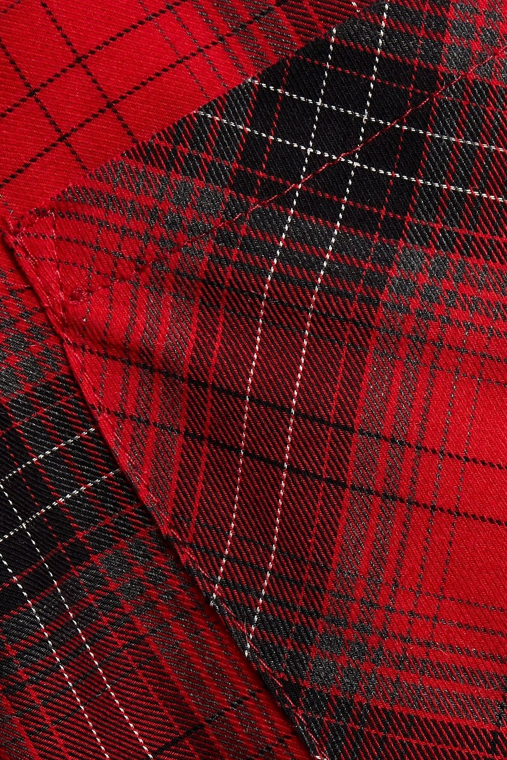 AMIRI Denim-paneled checked twill jacket