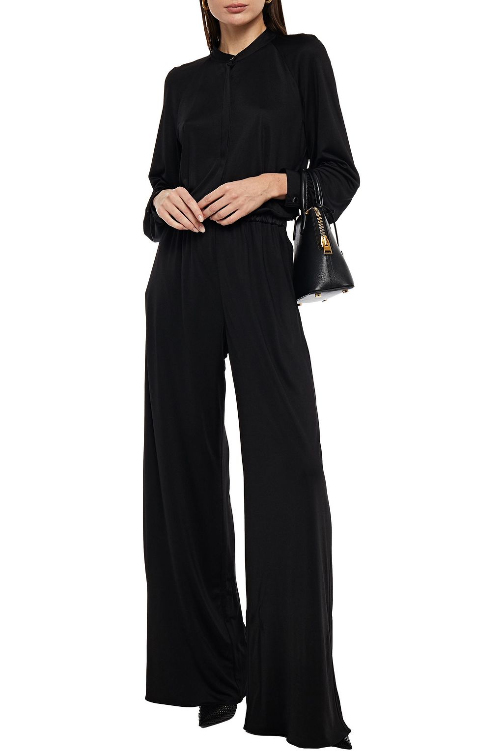 TOM FORD Silk-trimmed satin-jersey jumpsuit