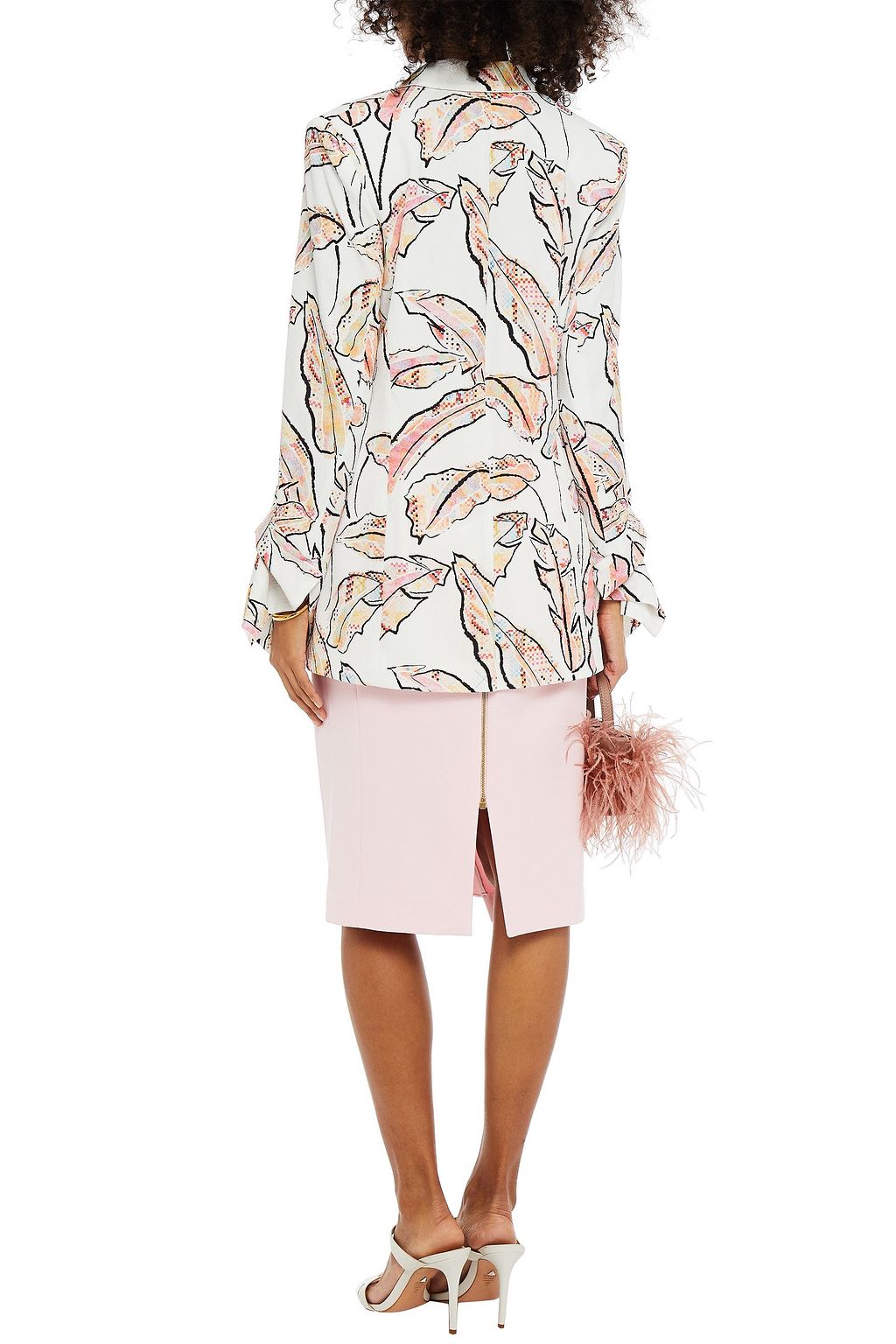 ROLAND MOURET Nobleman double-breasted printed seersucker blazer