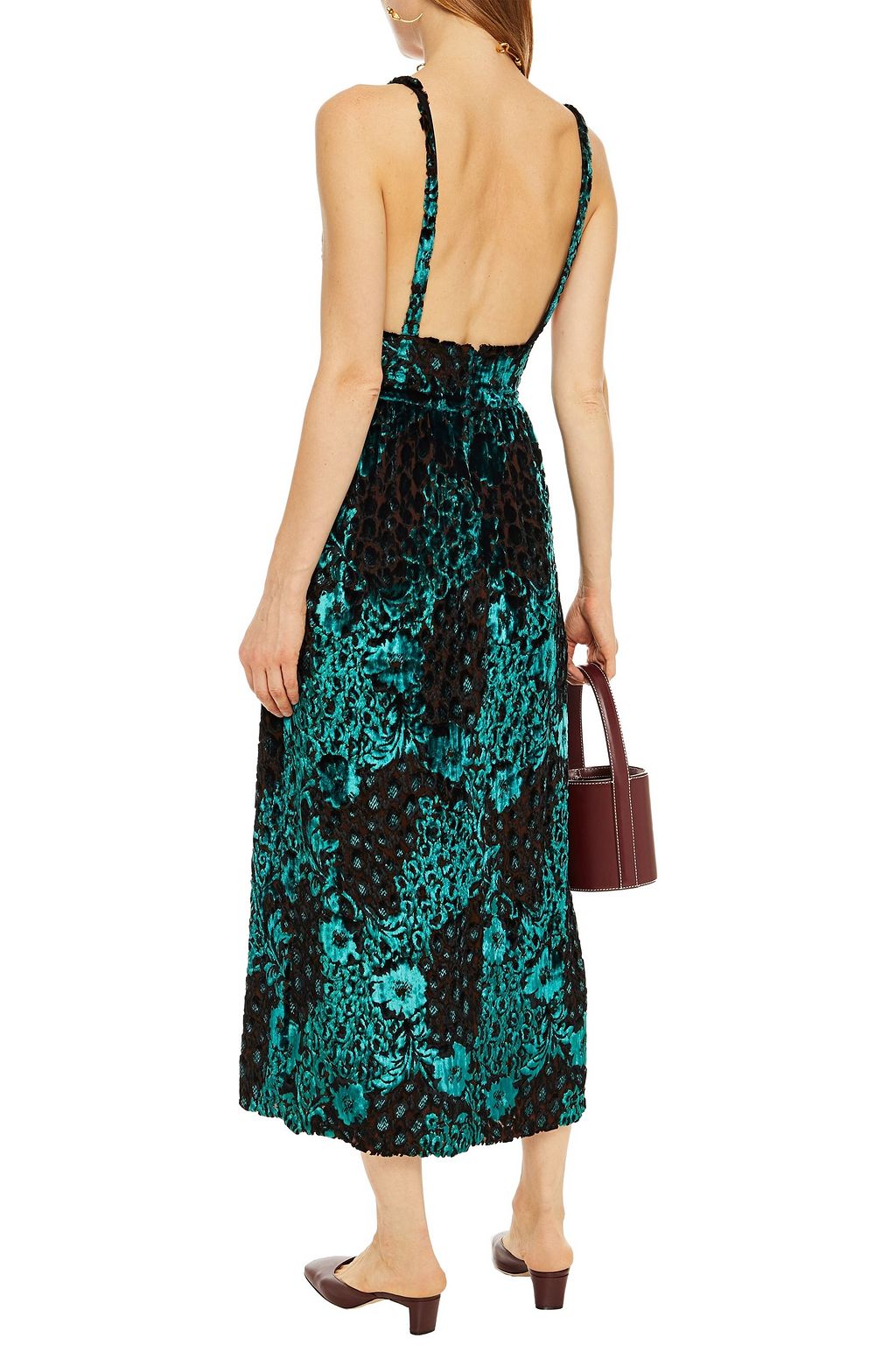 ETRO Gathered fil coupé chiffon midi dress