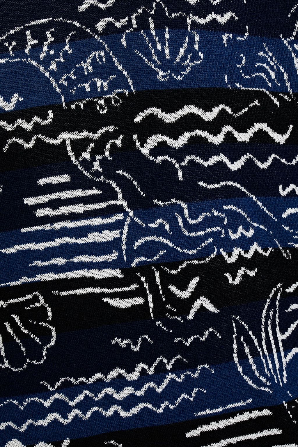 KENZO Appliquéd striped jacquard-knit sweater