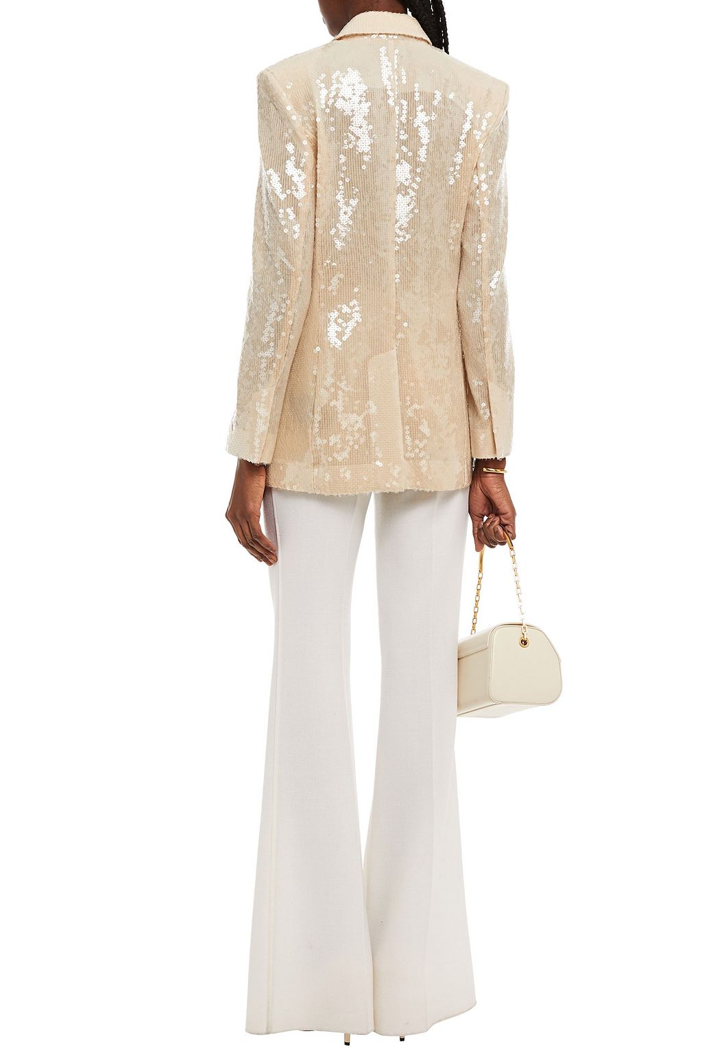 ROLAND MOURET Gilroy double-breasted sequined mesh blazer