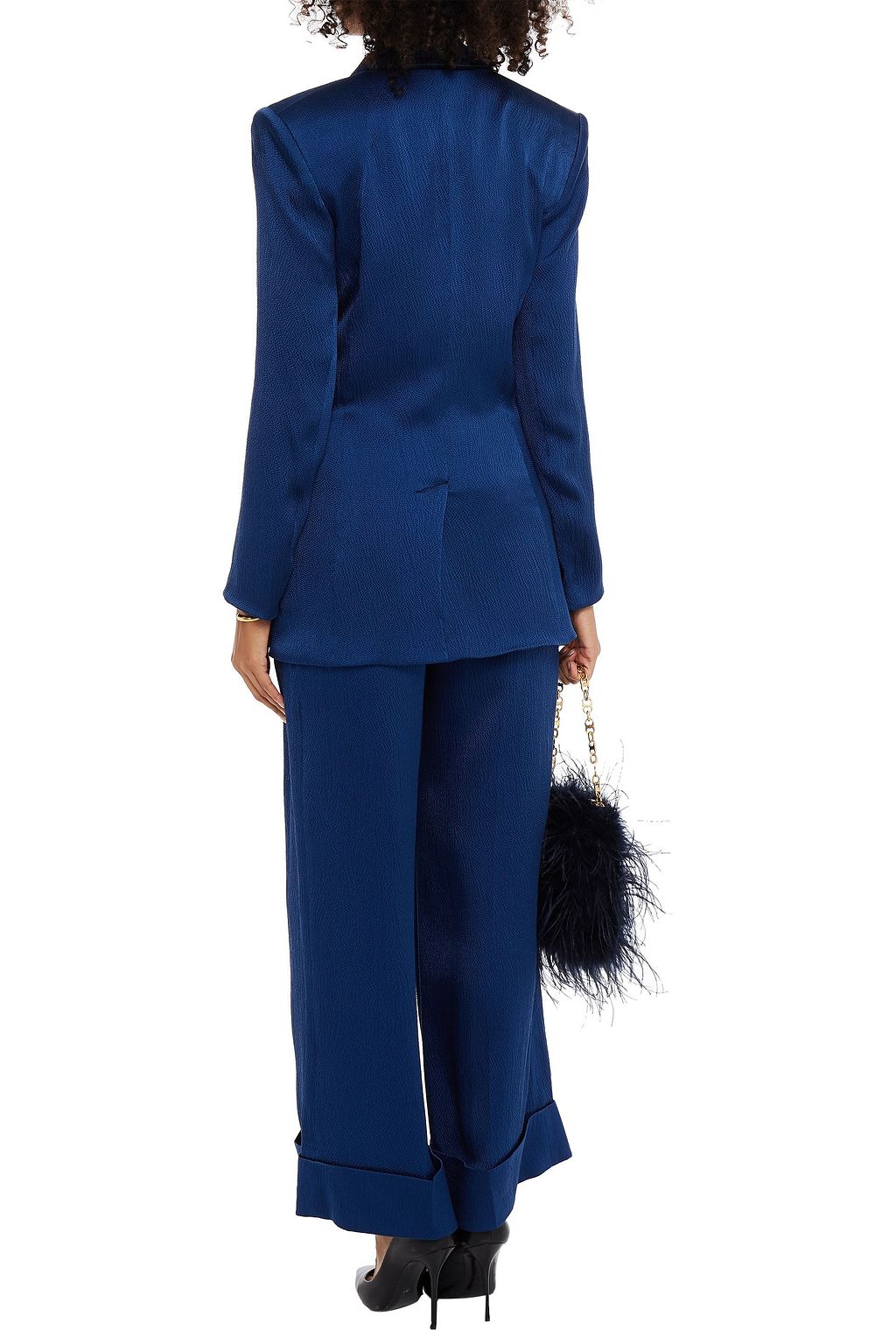 ROLAND MOURET Talbot double-breasted hammered silk-blend satin blazer