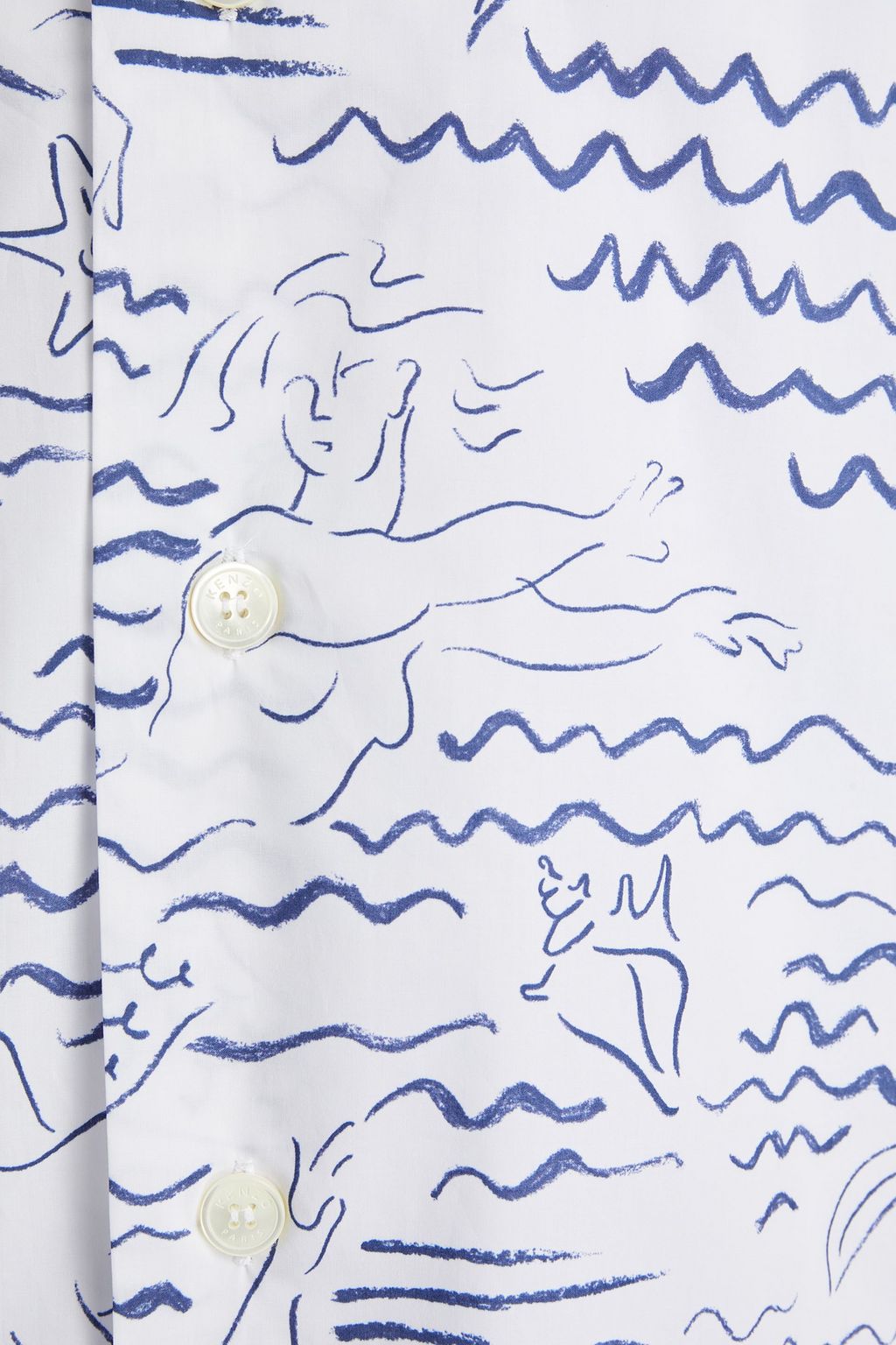 KENZO Hemd aus Baumwollpopeline mit Print