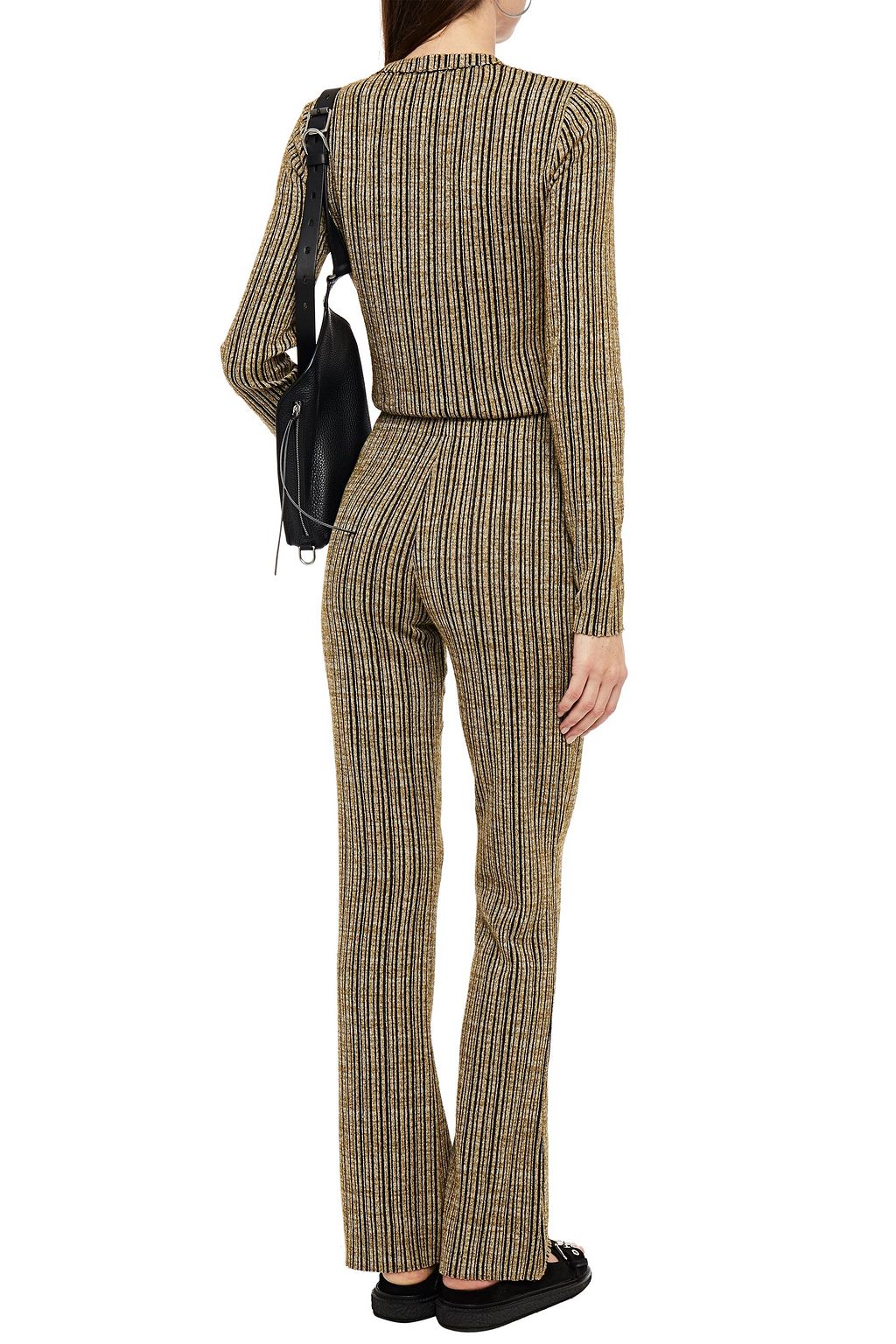 RAG & BONE Striped knitted bootcut pants