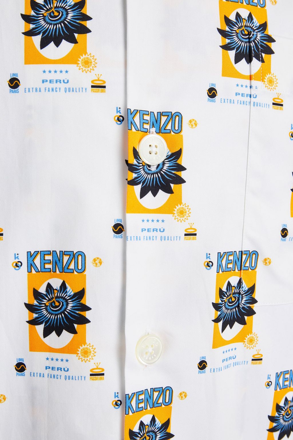 KENZO Printed cotton-tweed shirt