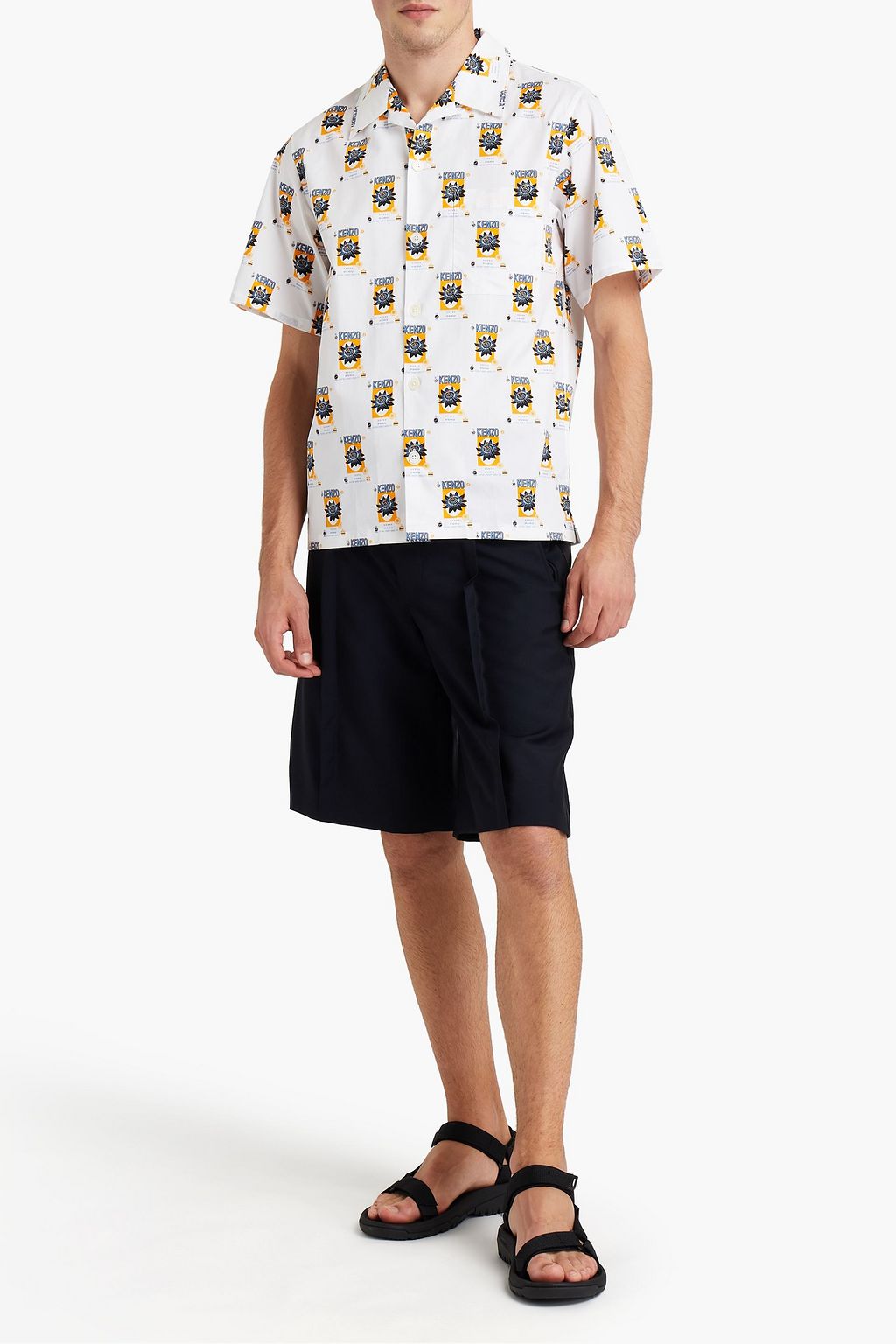 KENZO Printed cotton-tweed shirt