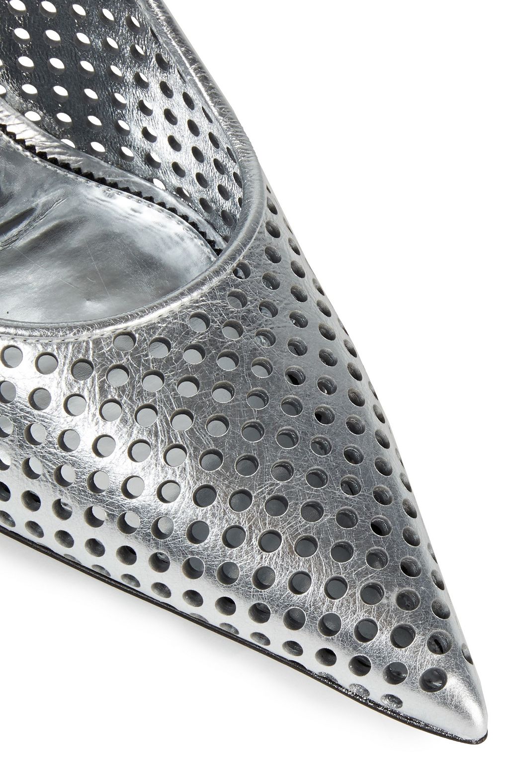 TOM FORD Metallic perforated leather pumps