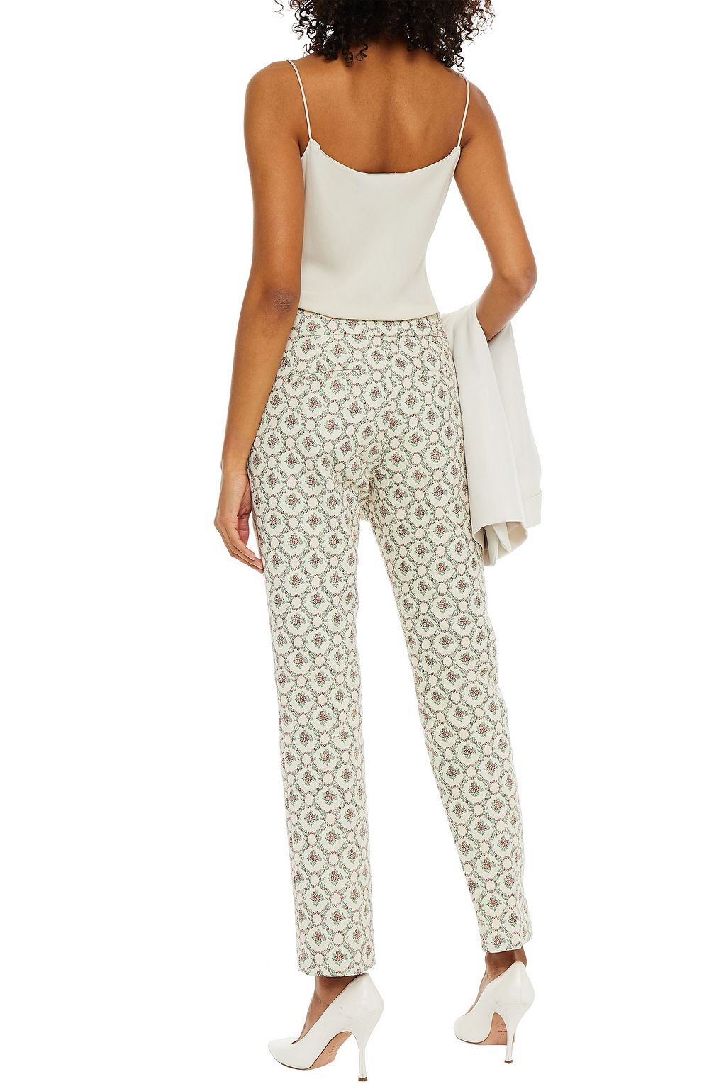 RABANNE Cotton-blend jacquard straight-leg pants