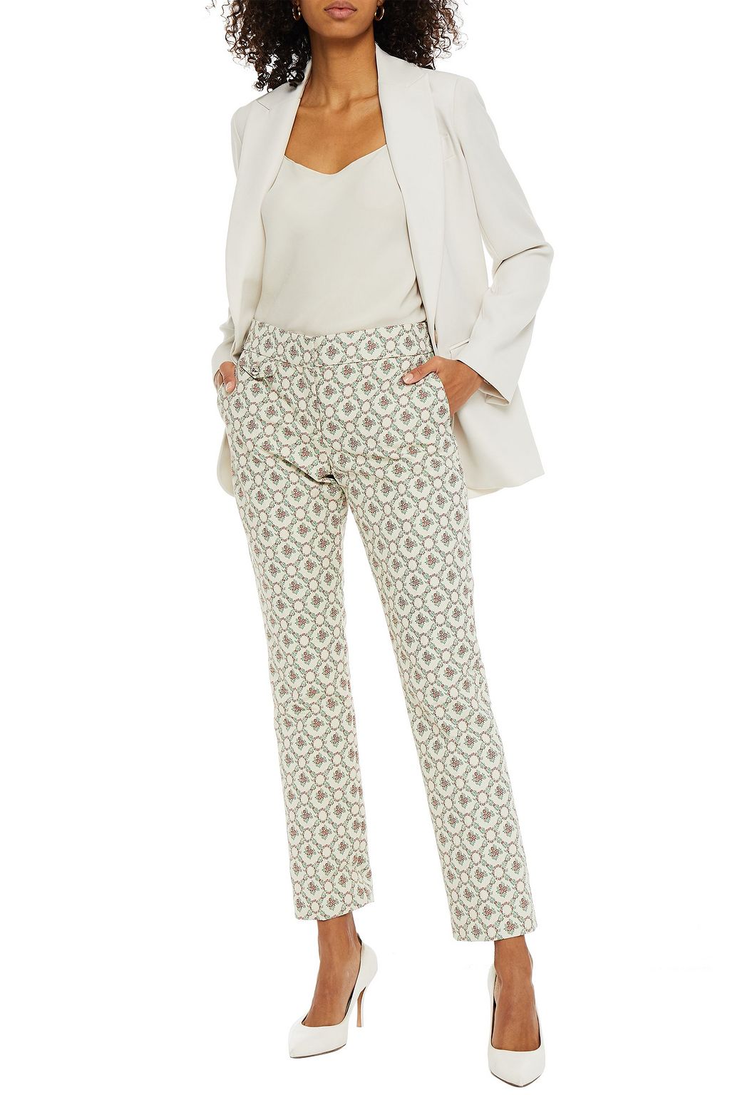RABANNE Cotton-blend jacquard straight-leg pants