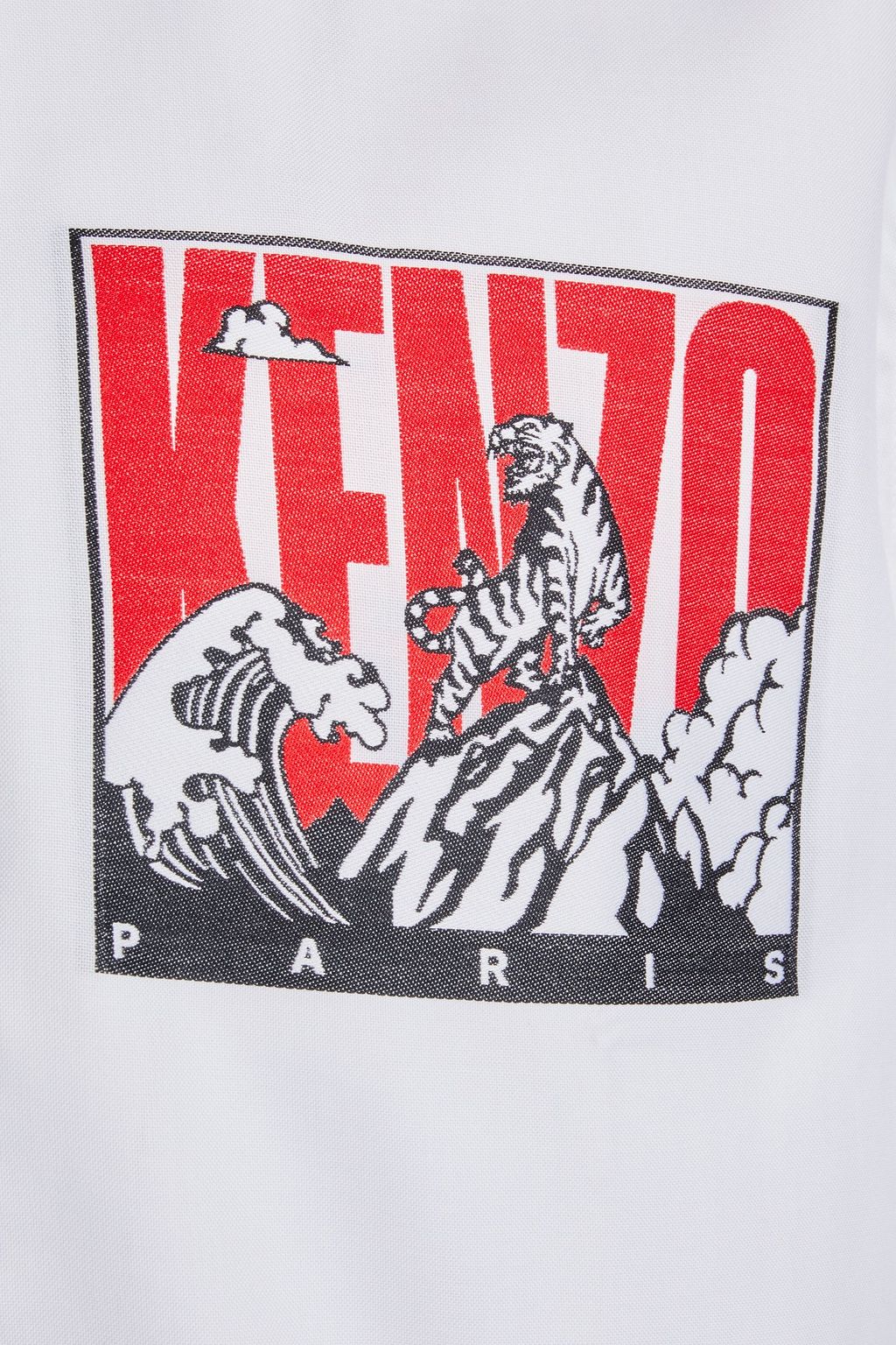 KENZO Logo jacquard-trimmed cotton-Oxford shirt