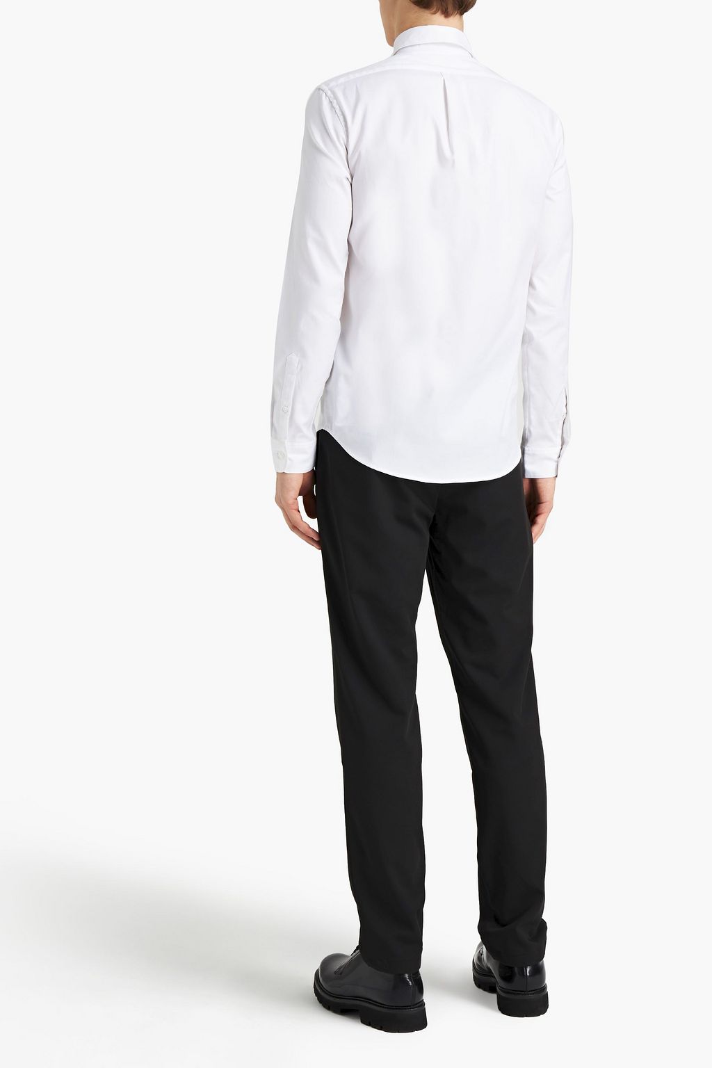 KENZO Logo jacquard-trimmed cotton-Oxford shirt
