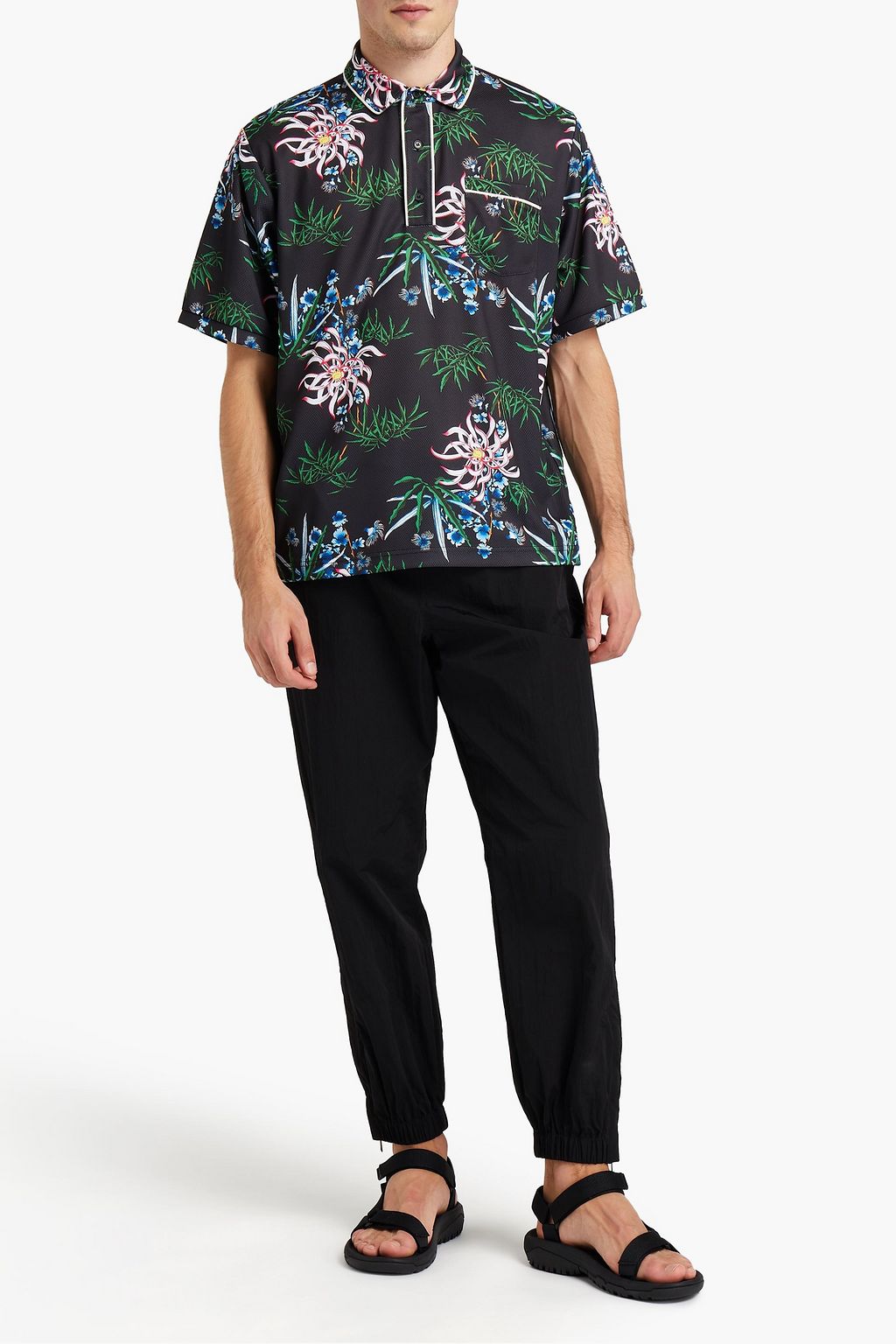 KENZO Printed tech-jersey polo shirt