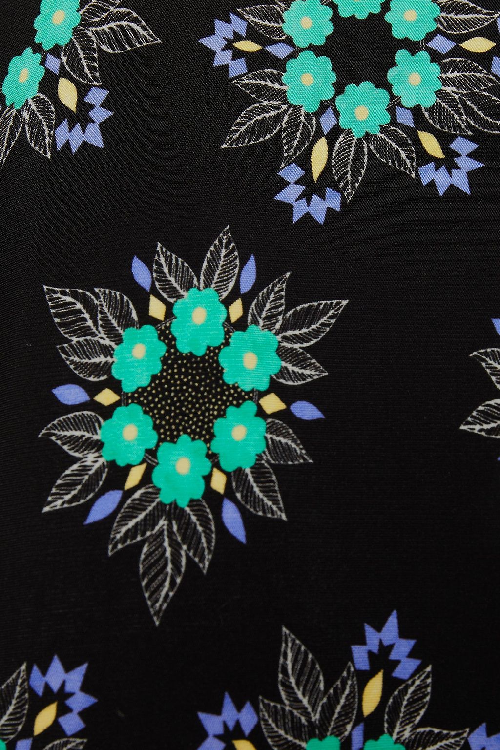 RABANNE Ring-embellished floral-print jersey top
