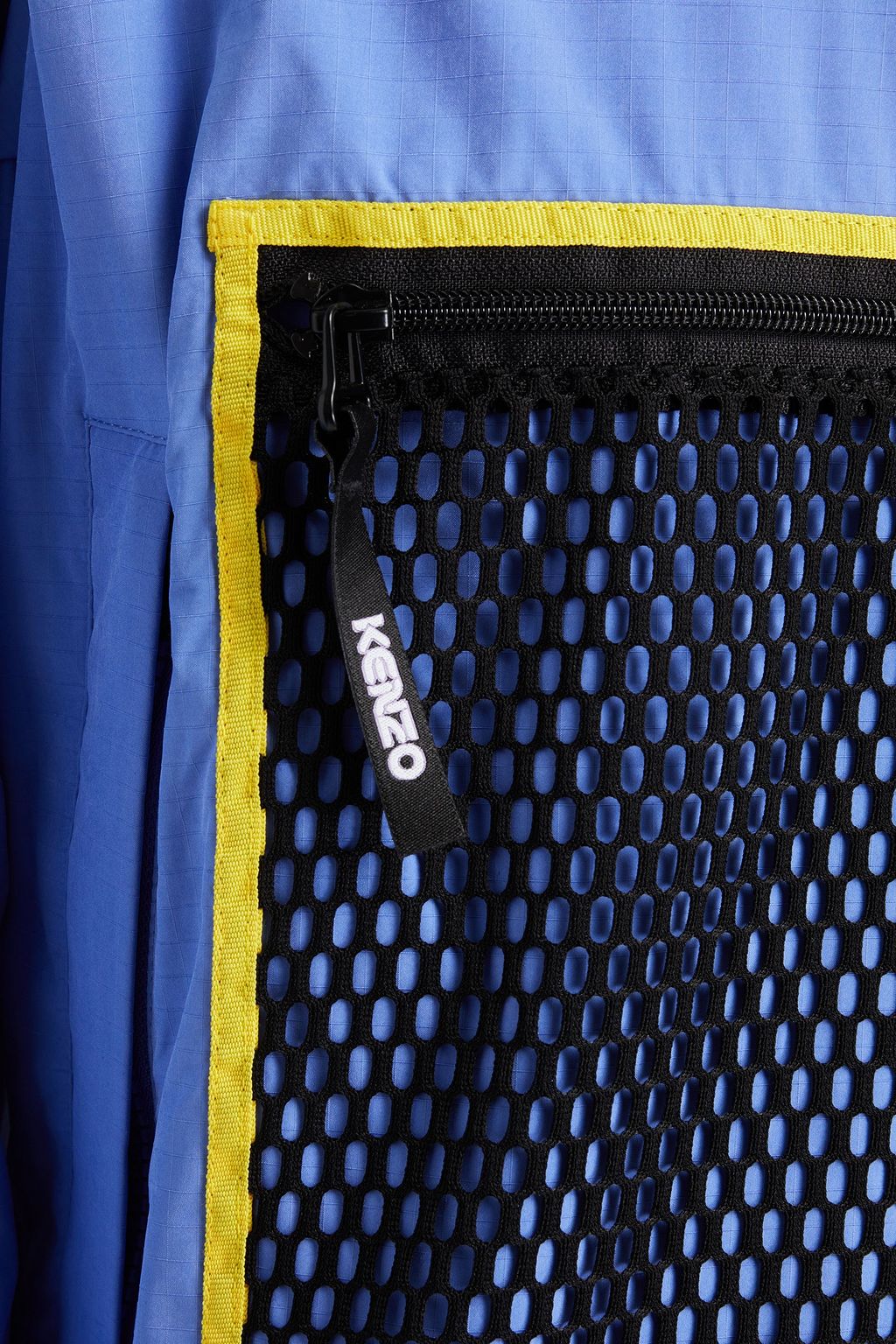 KENZO Mesh-trimmed color-block jacquard hooded jacket