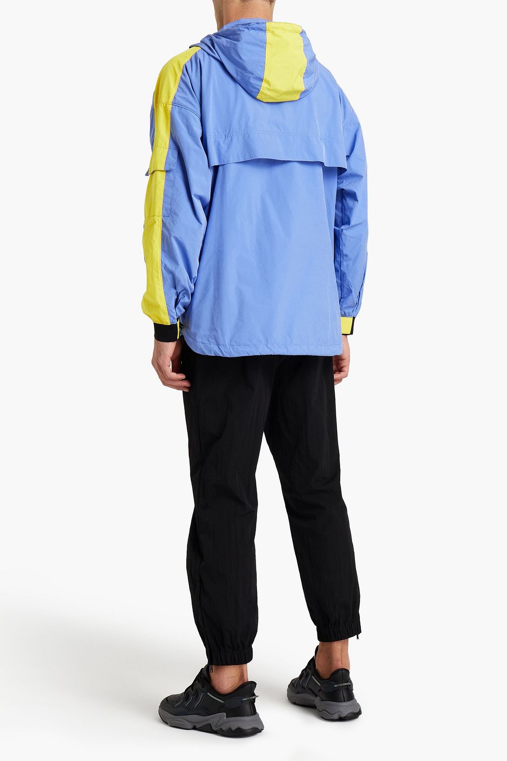 KENZO Mesh-trimmed color-block jacquard hooded jacket