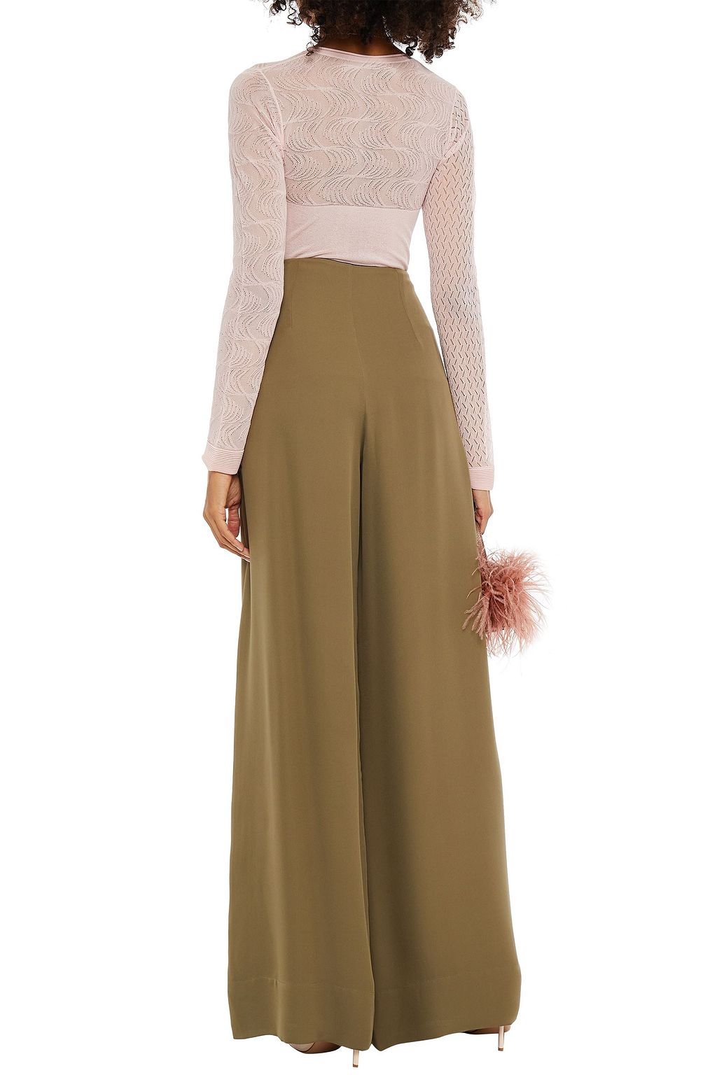 ROLAND MOURET Kennal silk-georgette wide-leg pants