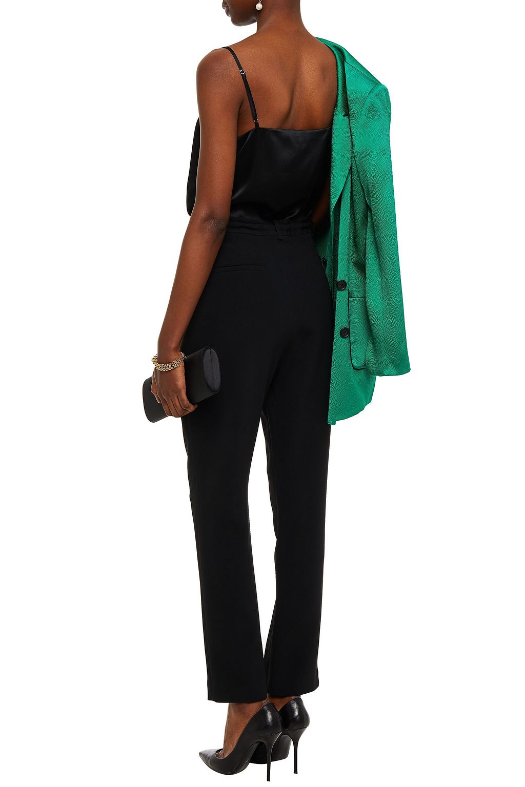 ROLAND MOURET Biltmore pleated stretch-crepe tapered pants
