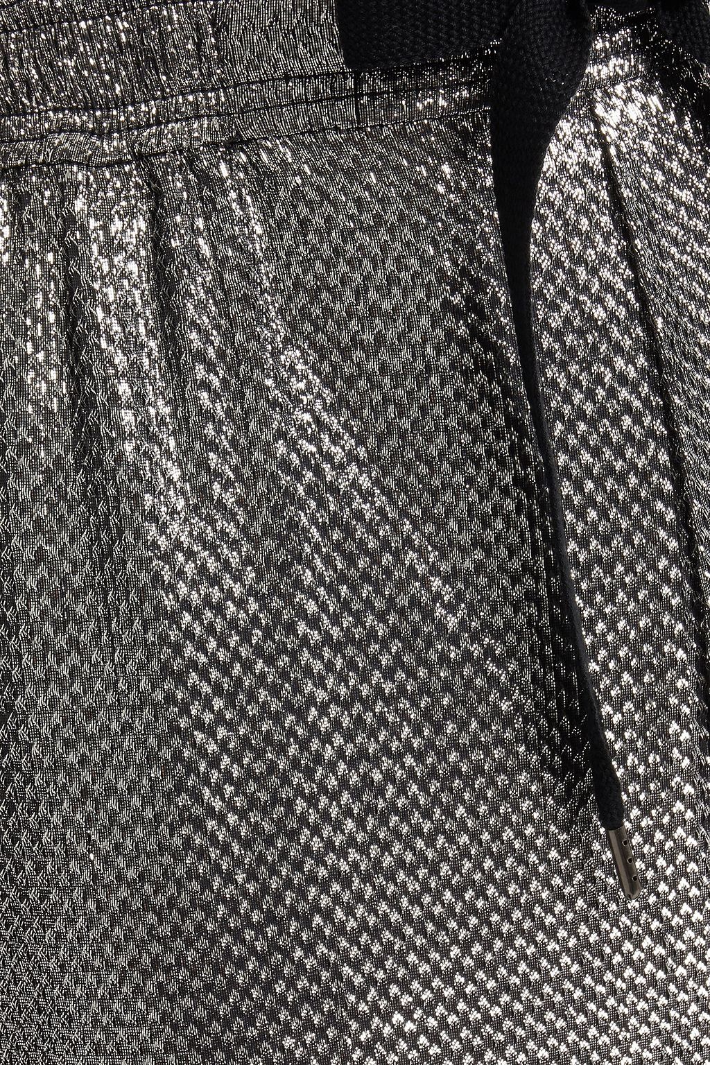 ROLAND MOURET Coles textured-lamé straight-leg pants