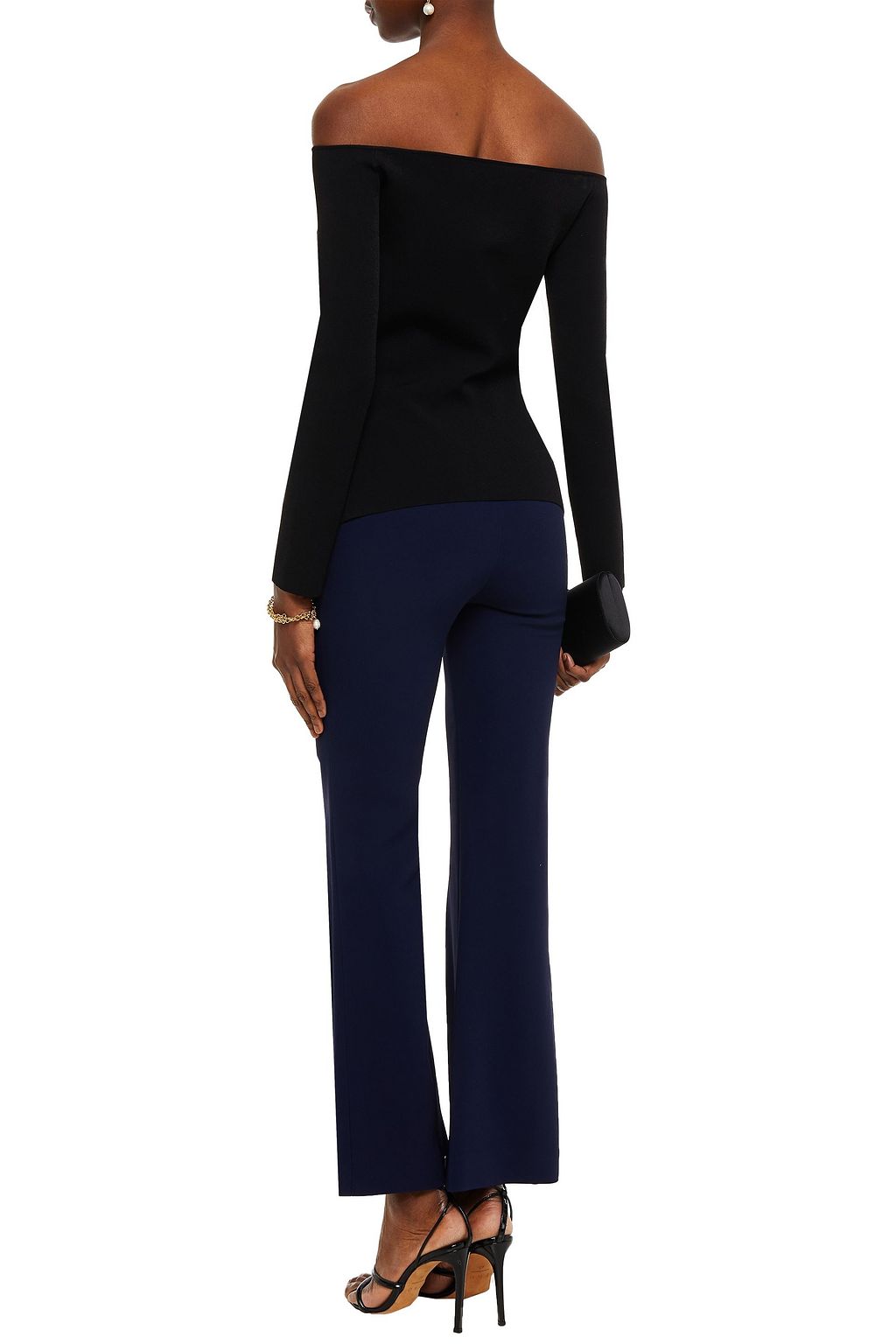 ROLAND MOURET Stretch-crepe flared pants
