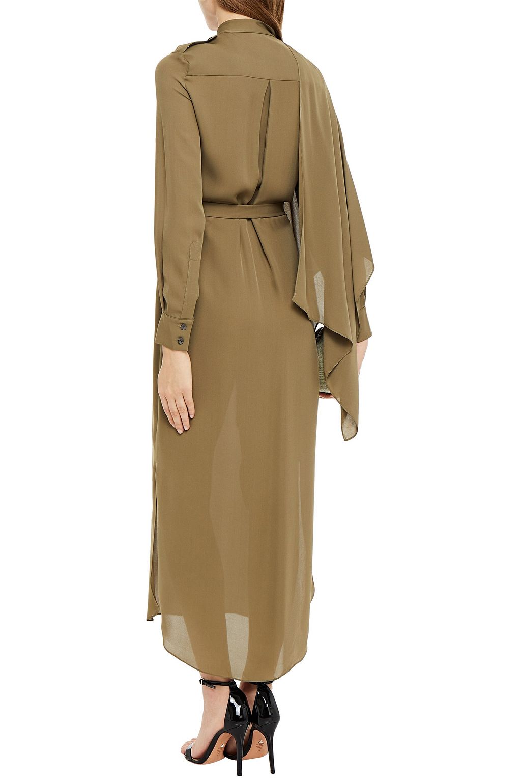 ROLAND MOURET North draped silk-chiffon midi dress