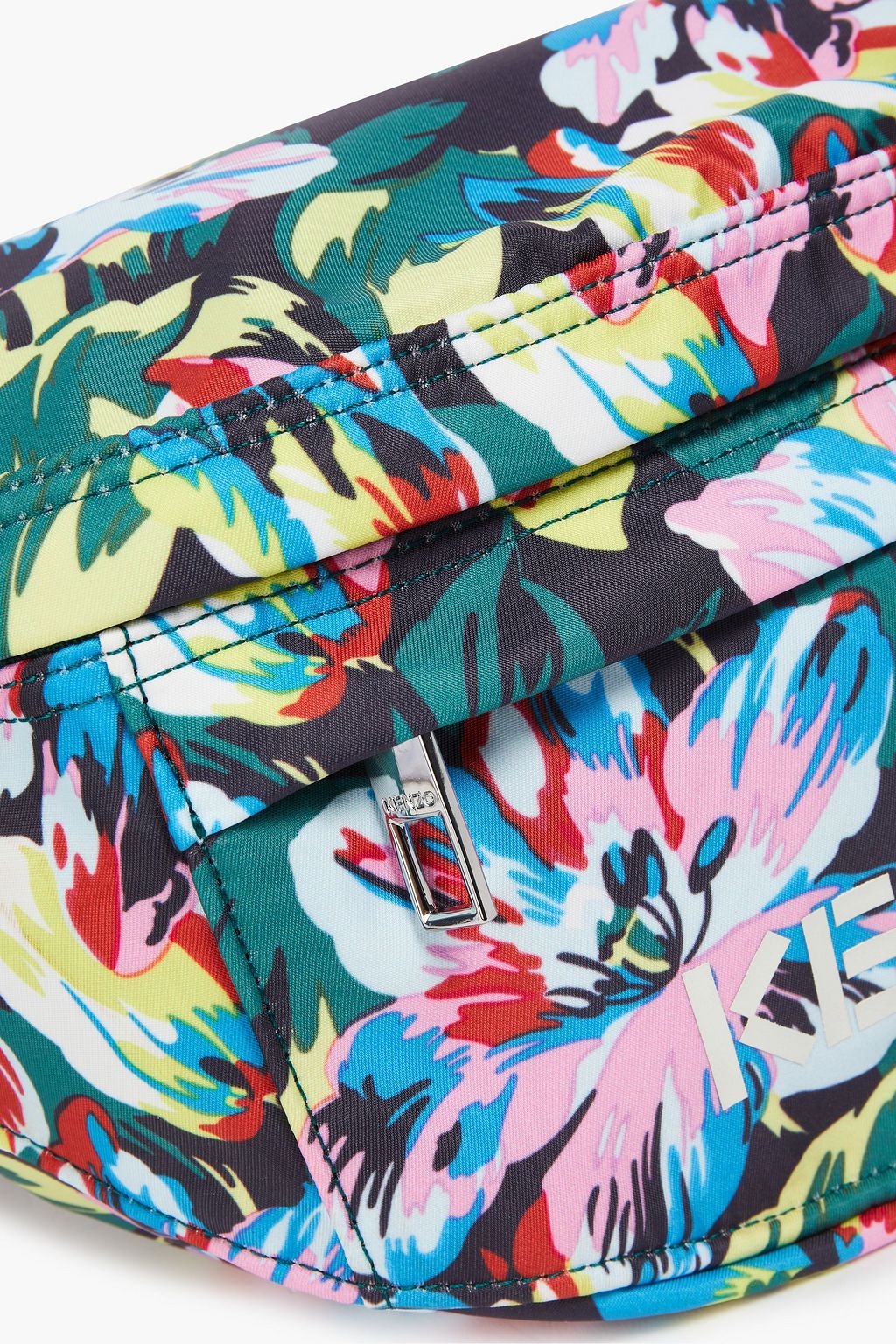 KENZO フローラルプリント シェル加工生地 ベルトバッグ