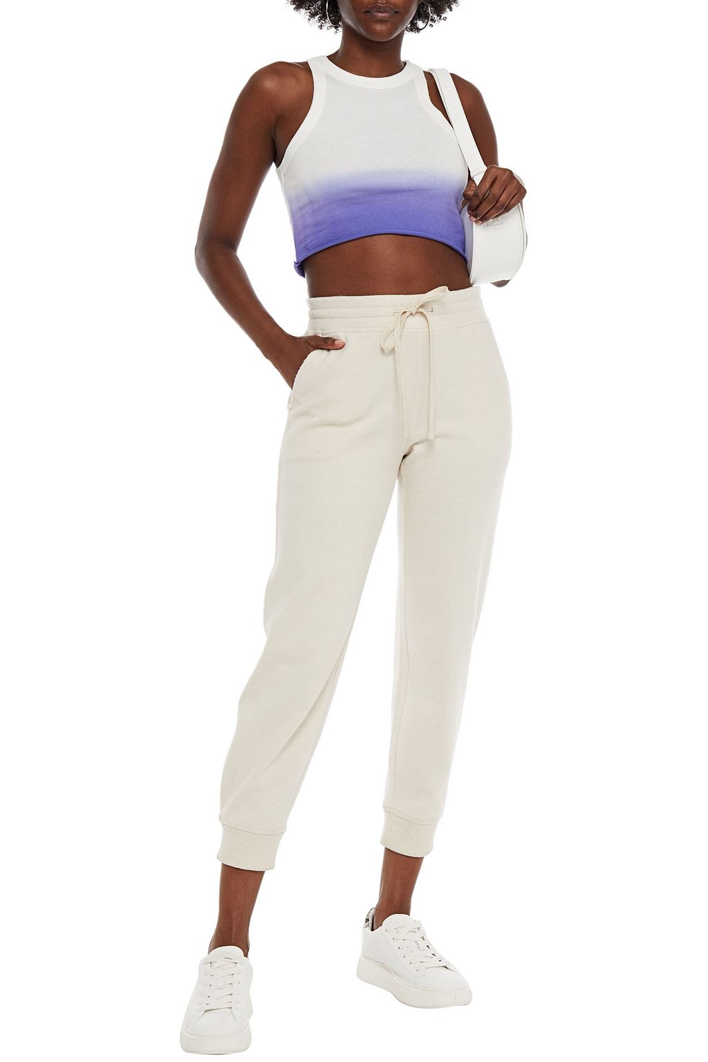 WSLY The Rivington Weekend cropped dégradé organic cotton-jersey tank
