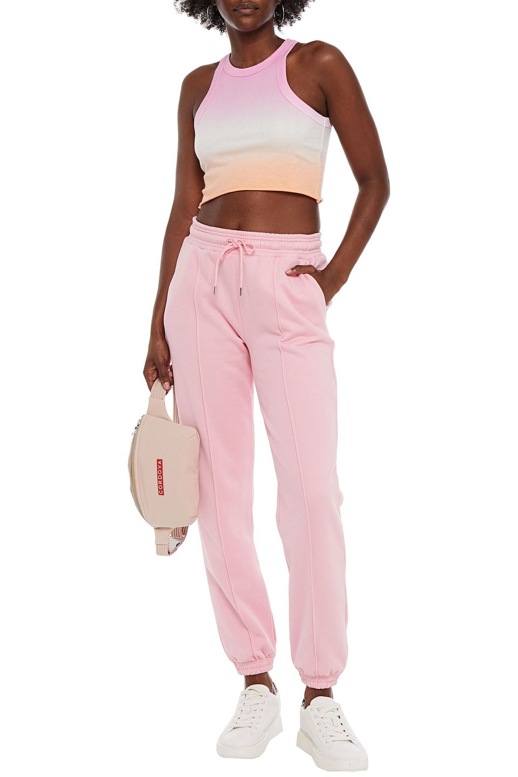 WSLY The Rivington Weekend cropped dégradé organic cotton-jersey tank