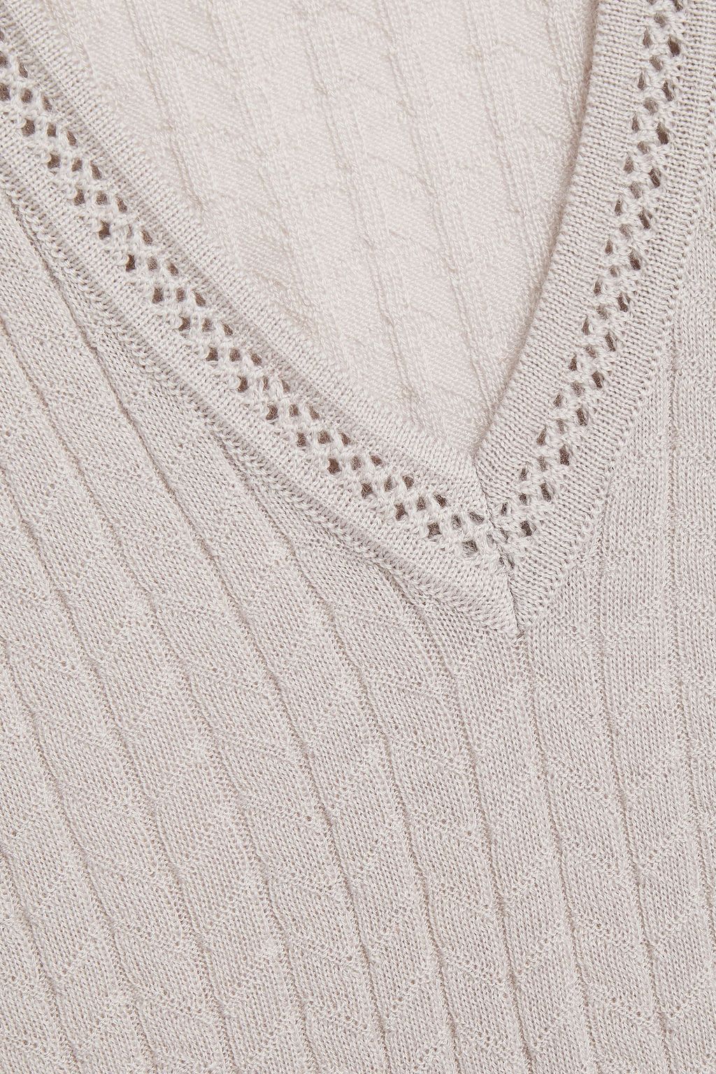 M MISSONI Pointelle-trimmed ribbed wool top