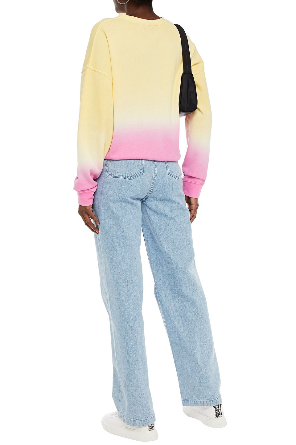  Wsly - Sweatshirt Aus Fleece Aus Einer Biobaumwollmischung Mit Stickereien Und Farbverlauf - Gelb - Xxs 