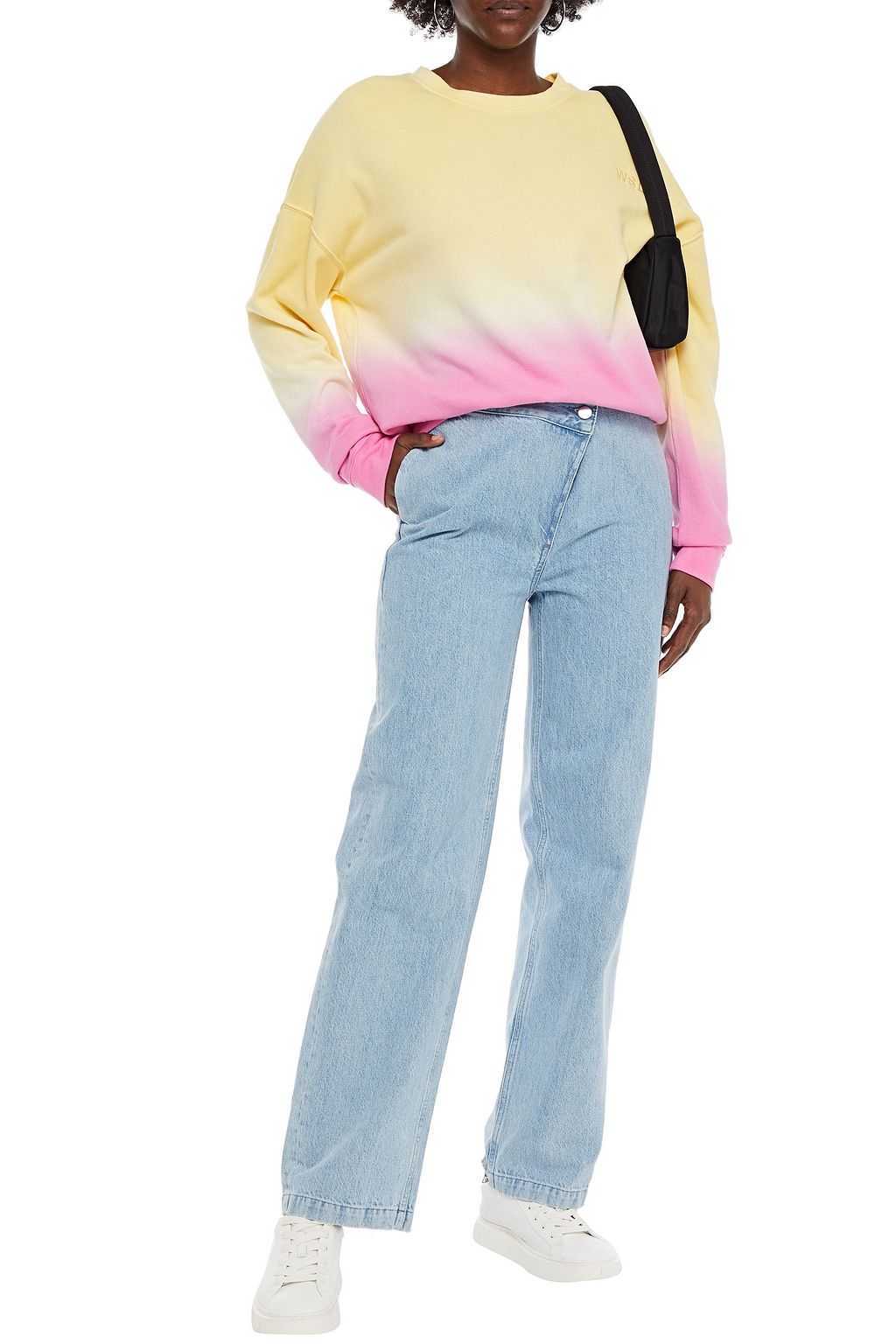 WSLY Embroidered printed organic cotton-blend fleece sweatshirt
