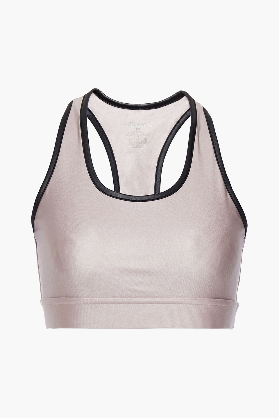 All Access Front Row metallic stretch sports bra