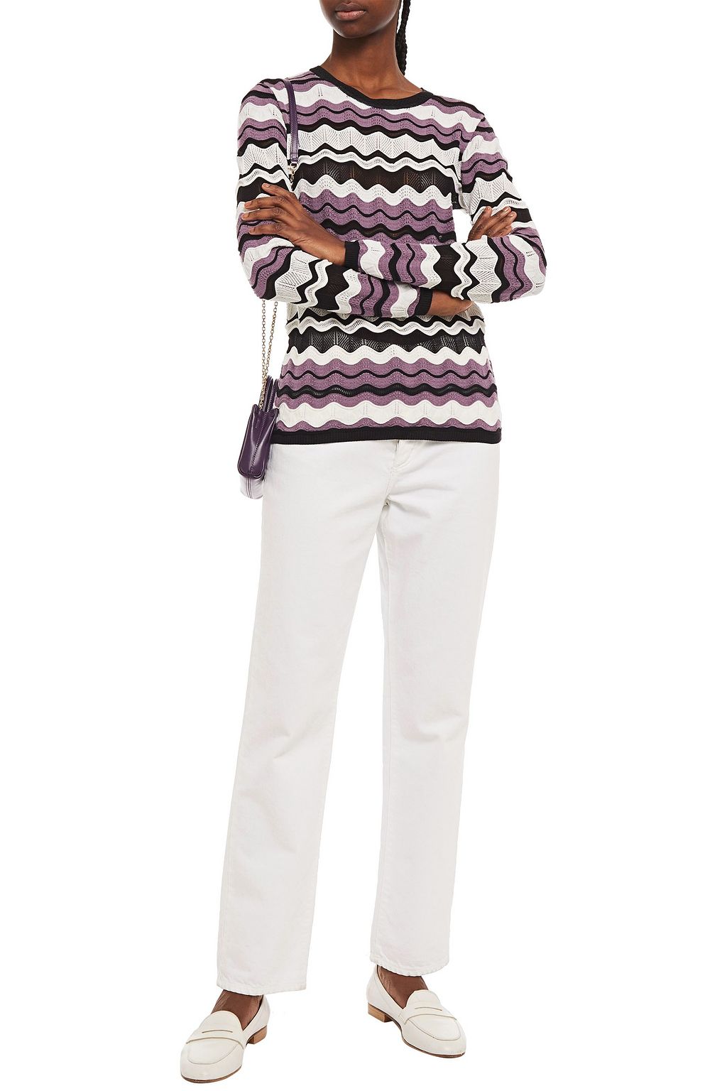 M MISSONI Crochet-knit wool-blend sweater