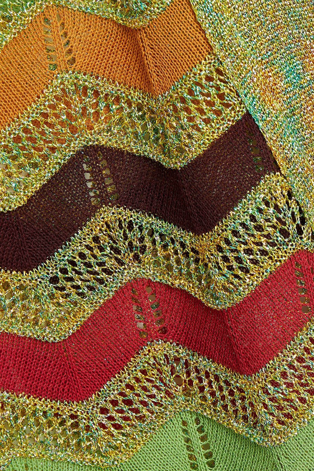 M MISSONI Metallic crochet-knit cotton-blend cardigan